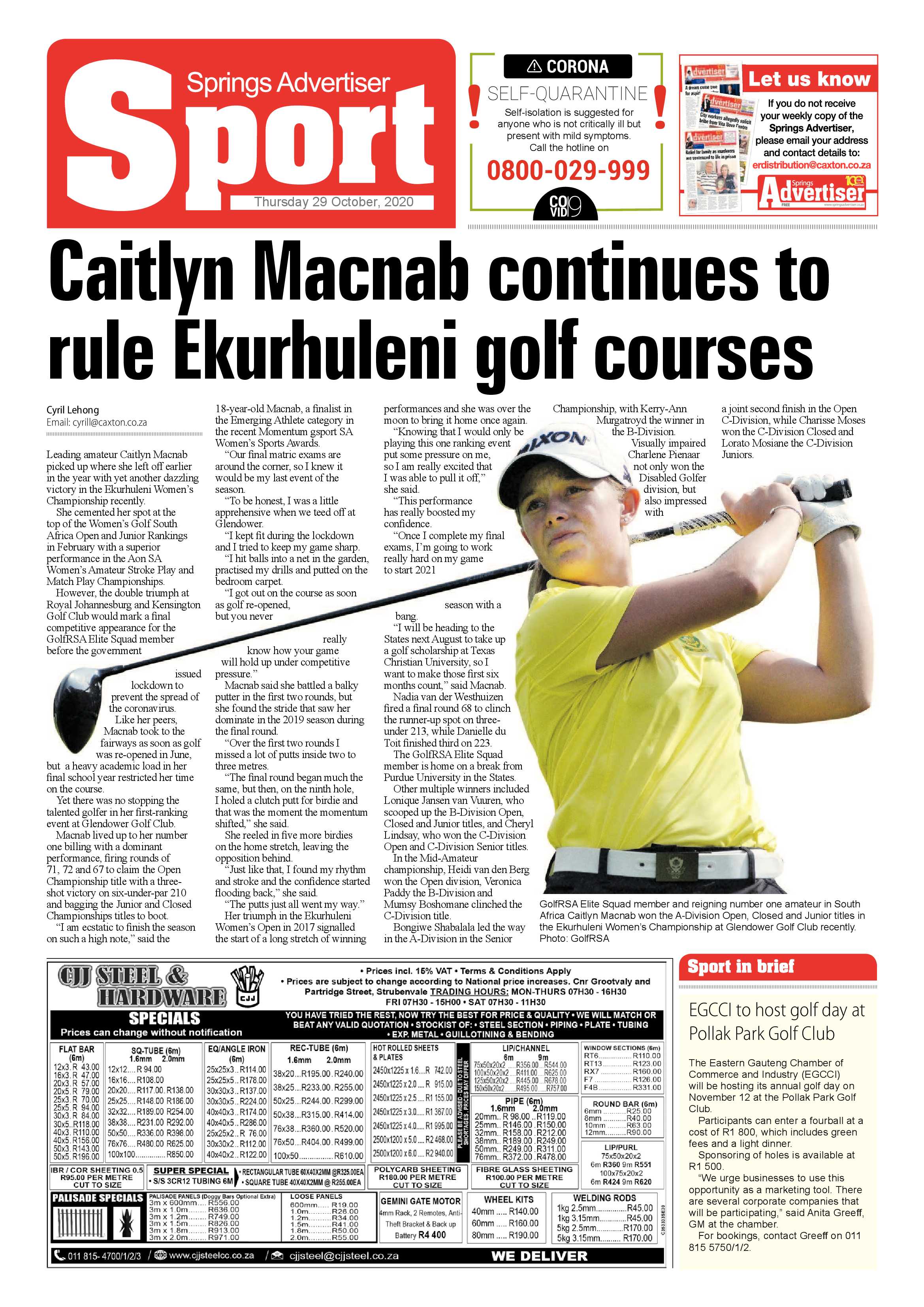 Springs Advertiser 29 October 2020 page 16