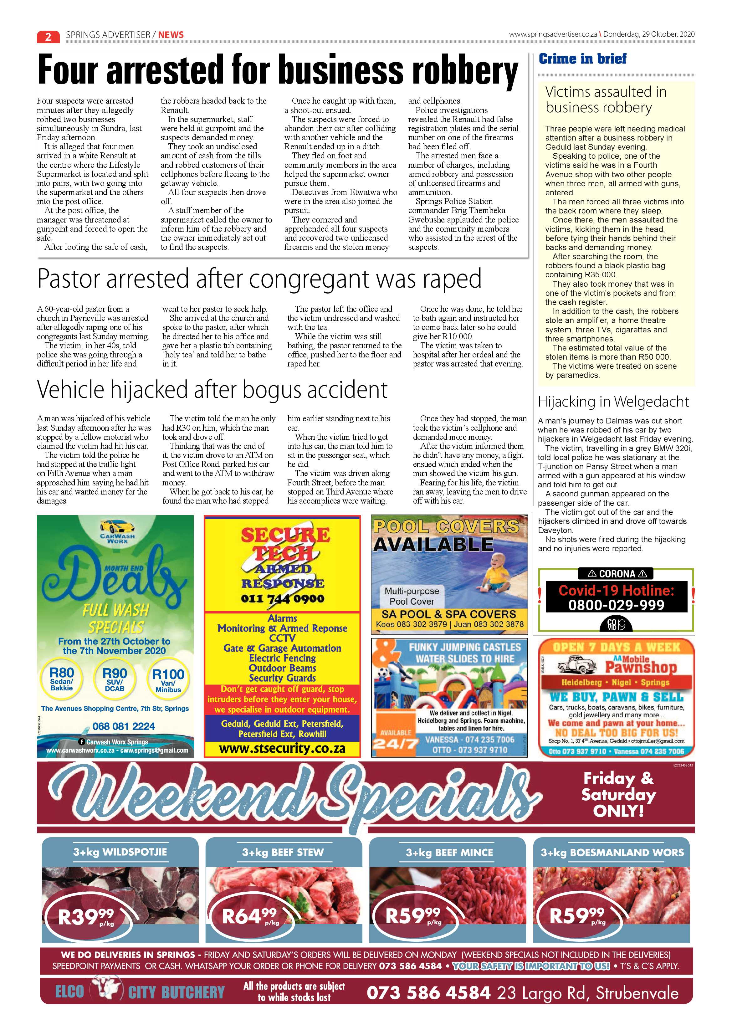 Springs Advertiser 29 October 2020 page 2
