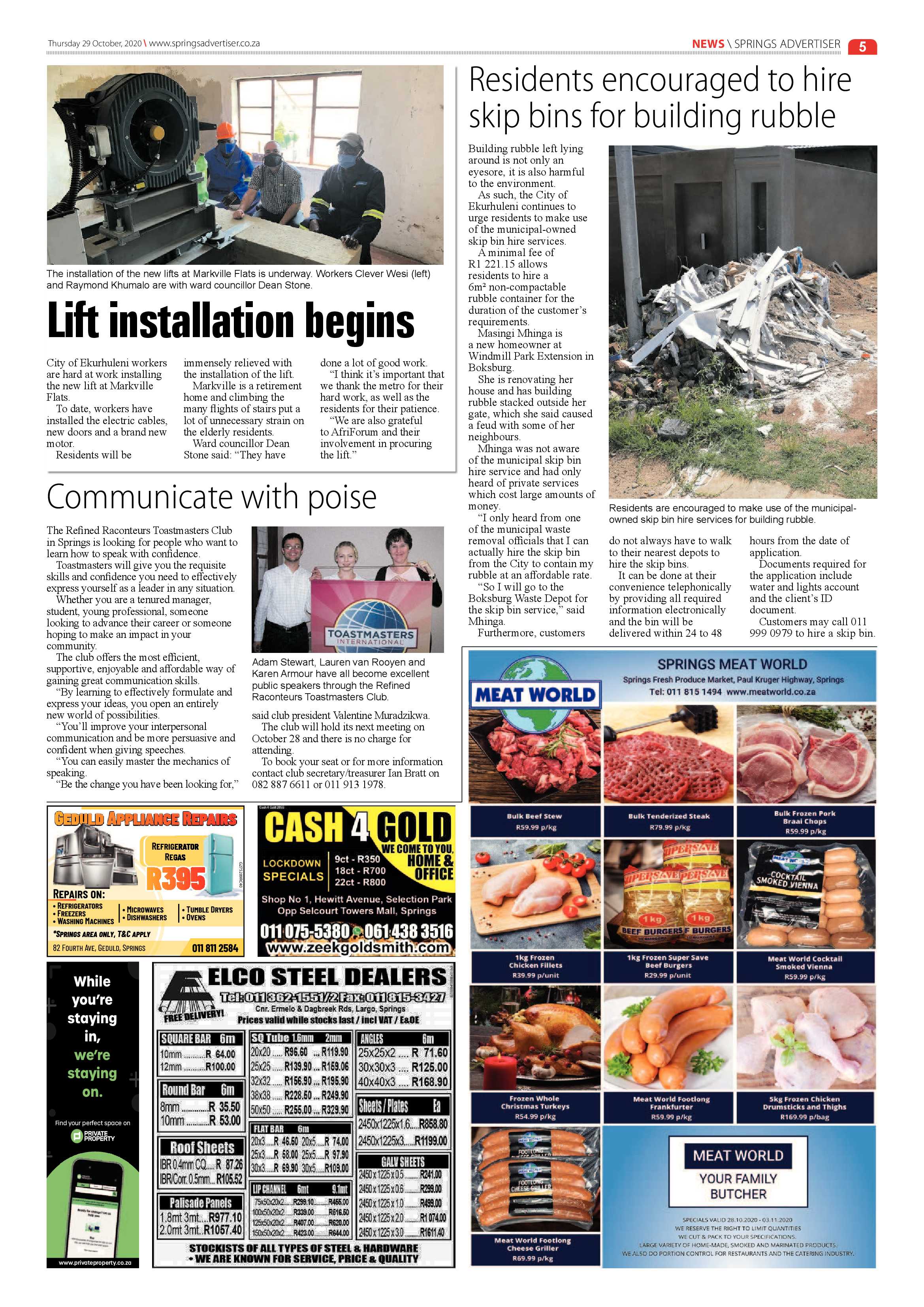Springs Advertiser 29 October 2020 page 5