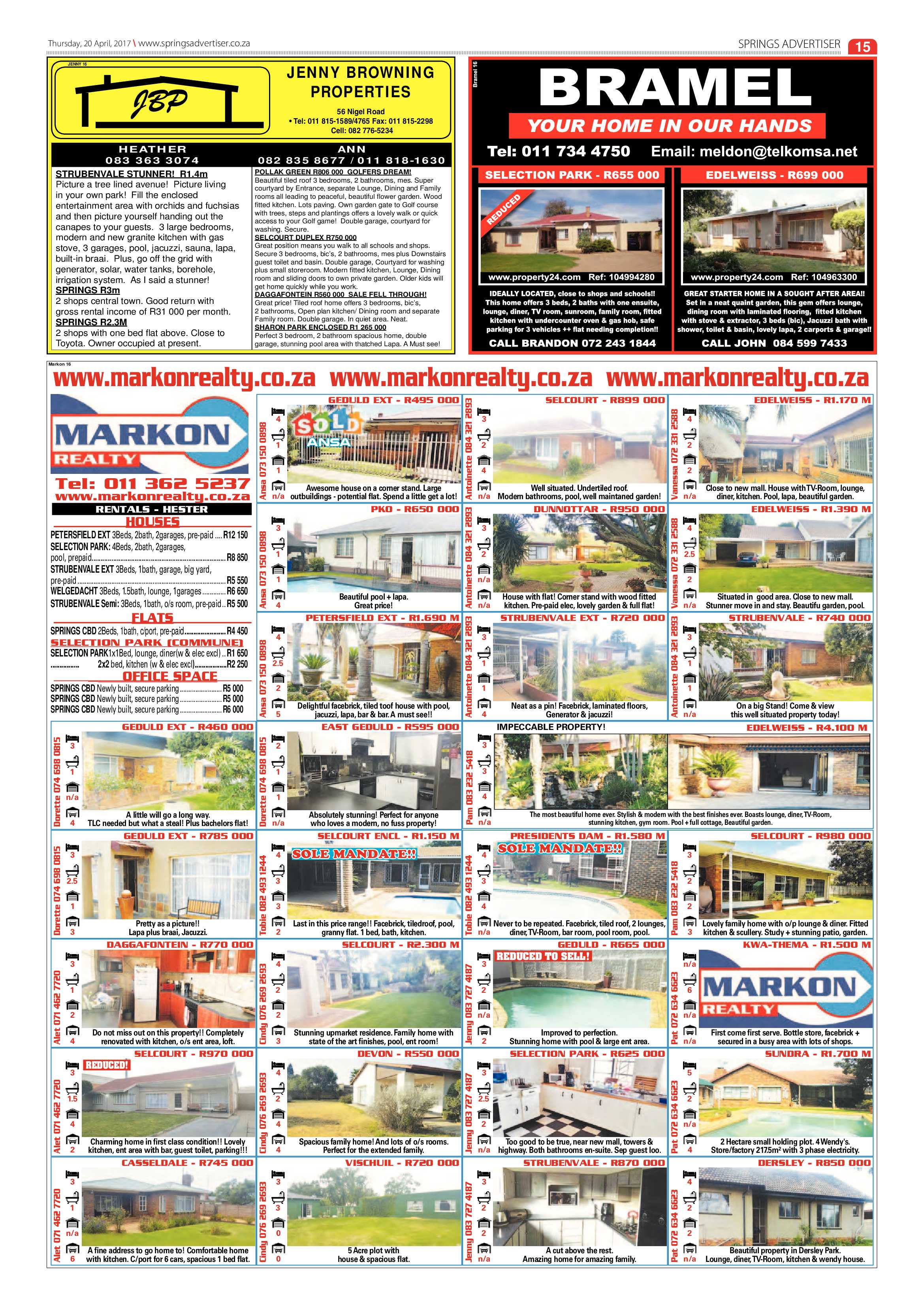 Springs Advertiser 2 April 2017 page 15