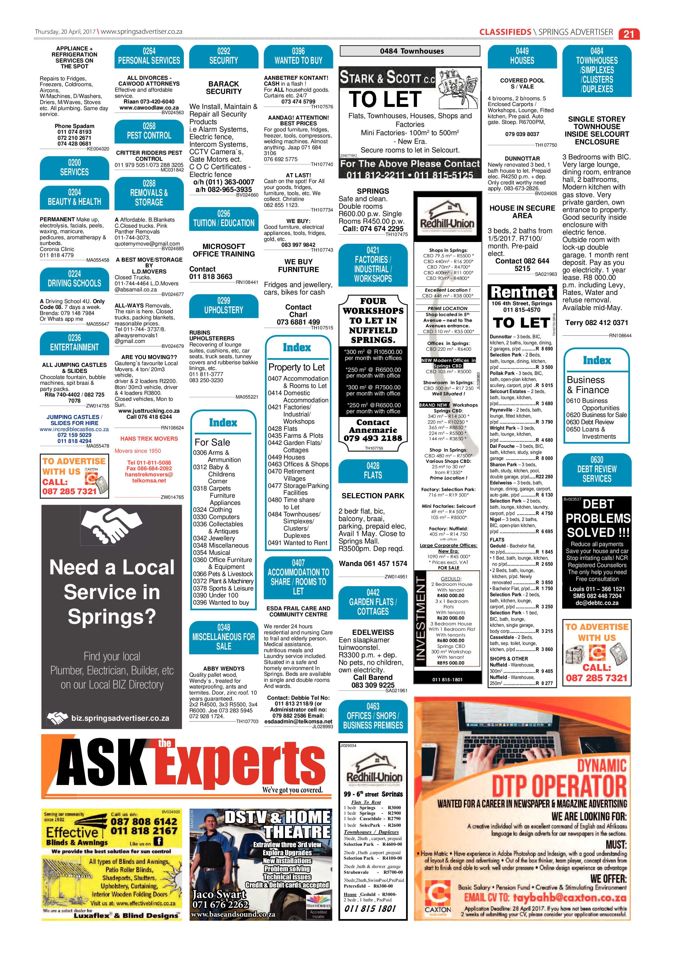 Springs Advertiser 2 April 2017 page 21