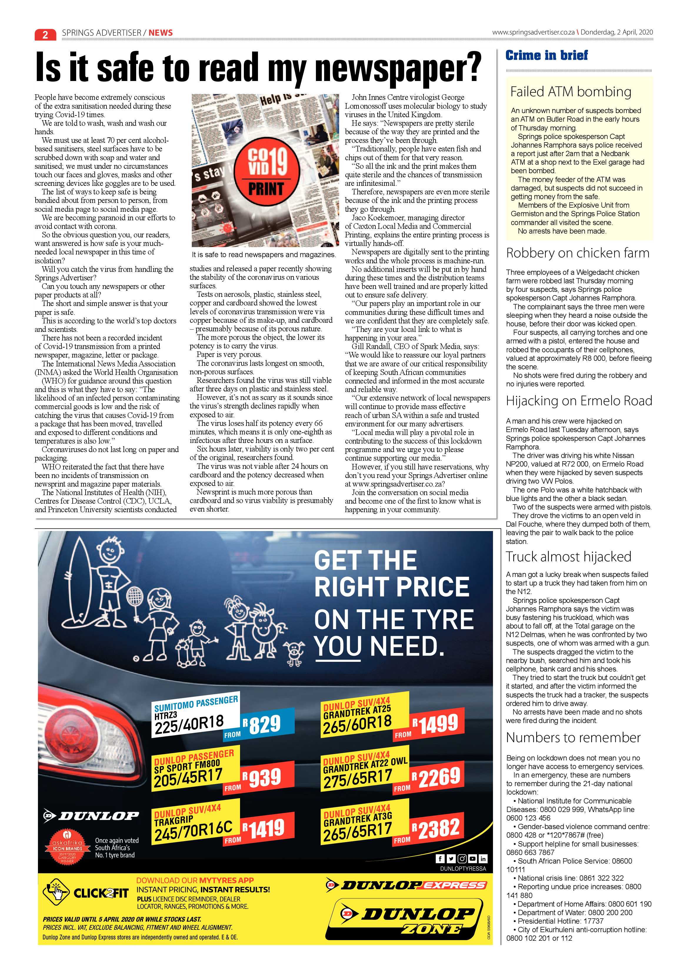 Springs Advertiser 2 April 2020 page 2