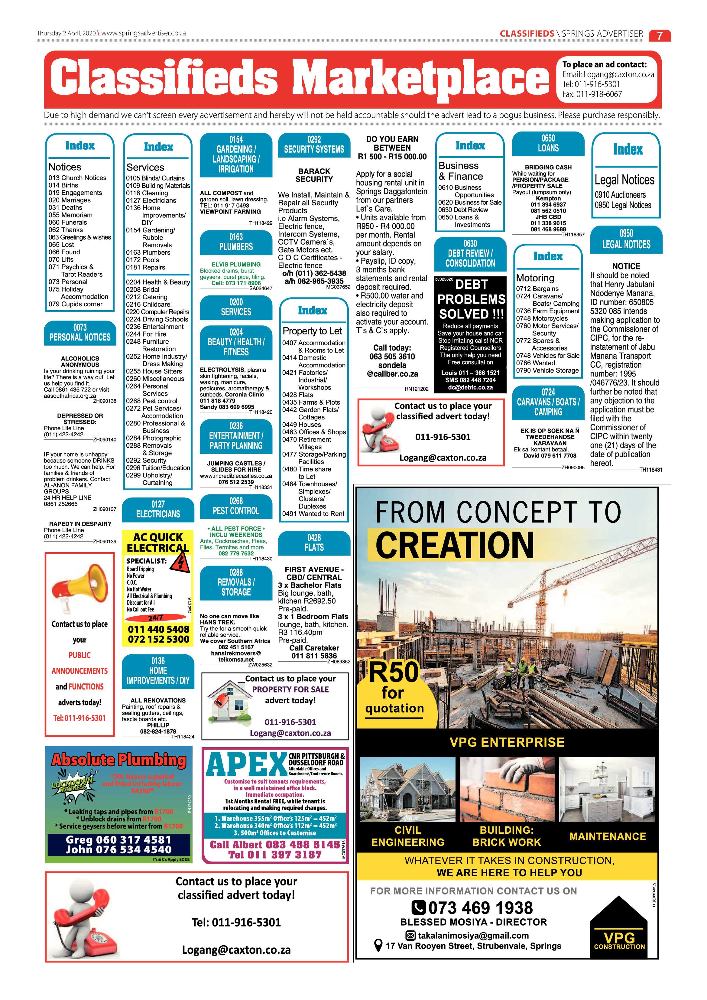 Springs Advertiser 2 April 2020 page 7