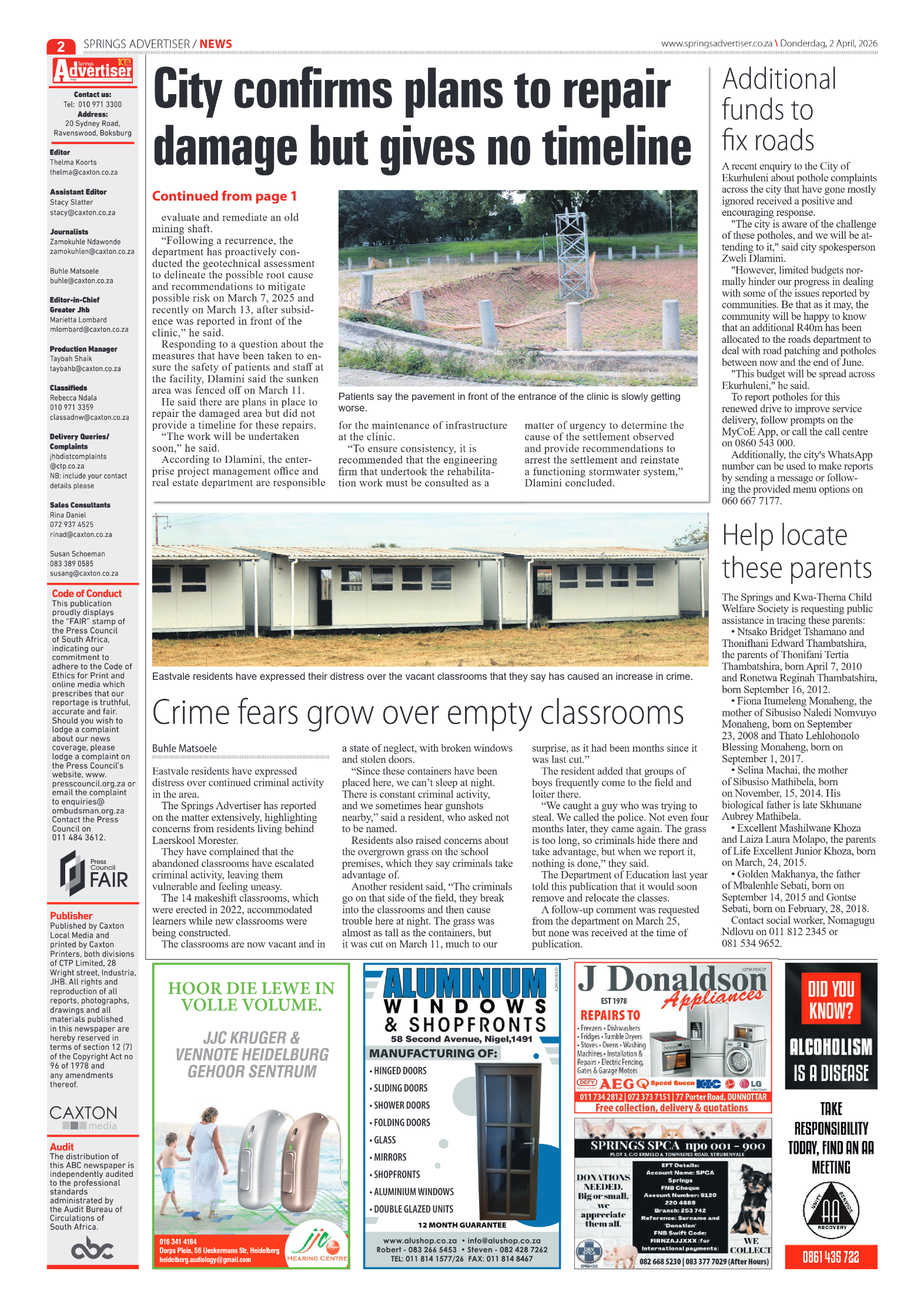 Springs Advertiser 2 April 2026 page 2