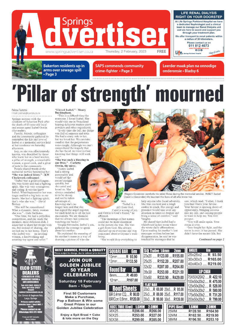 Springs Advertiser 2 February 2023 page 1