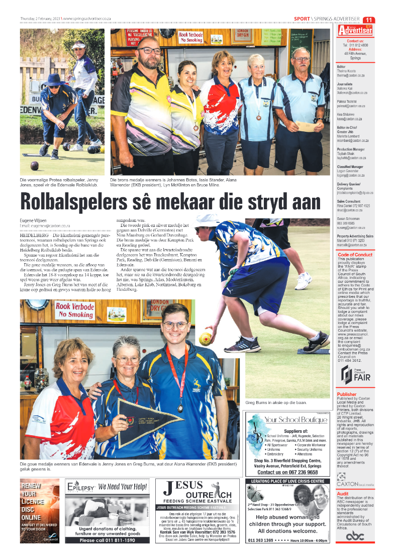 Springs Advertiser 2 February 2023 page 11
