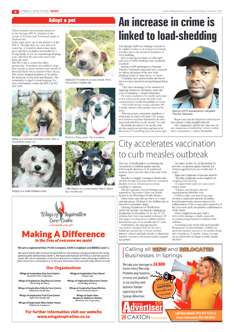 Springs Advertiser 2 February 2023 page 4