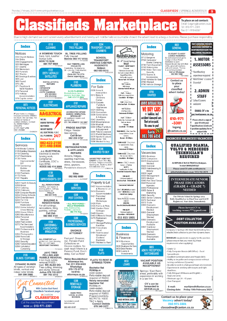 Springs Advertiser 2 February 2023 page 9