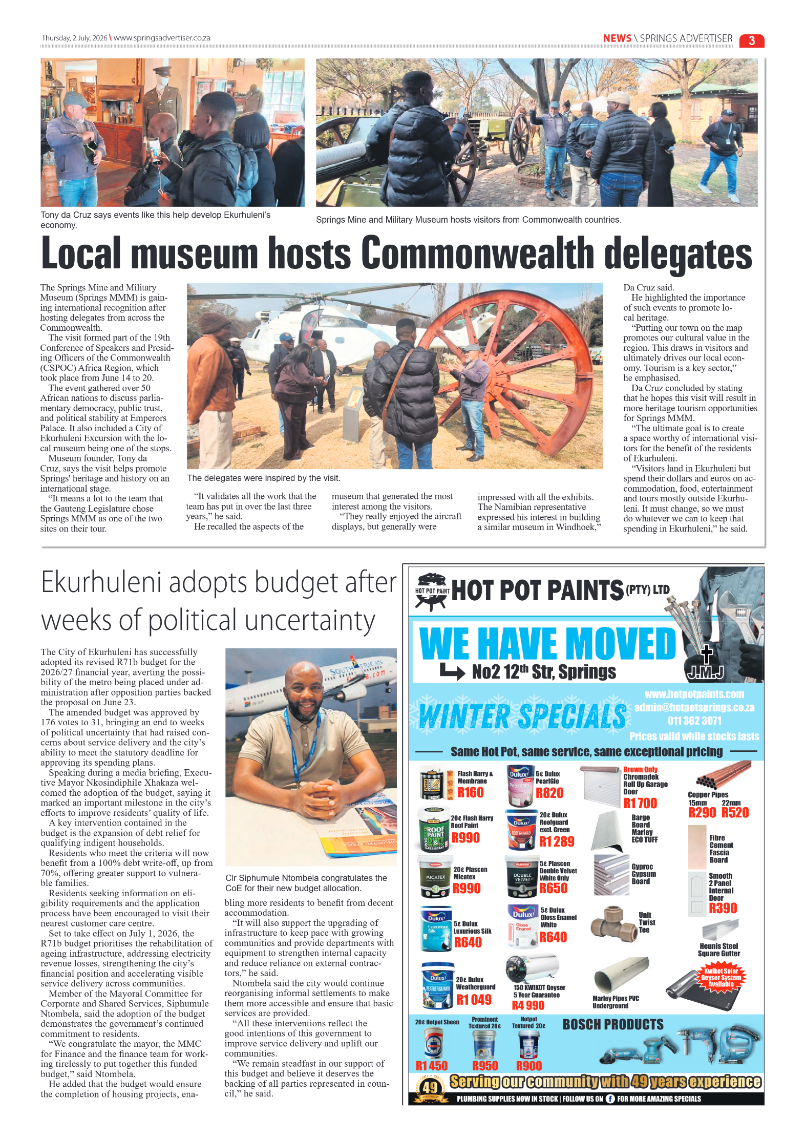 Springs Advertiser 2 July 2026 page 3