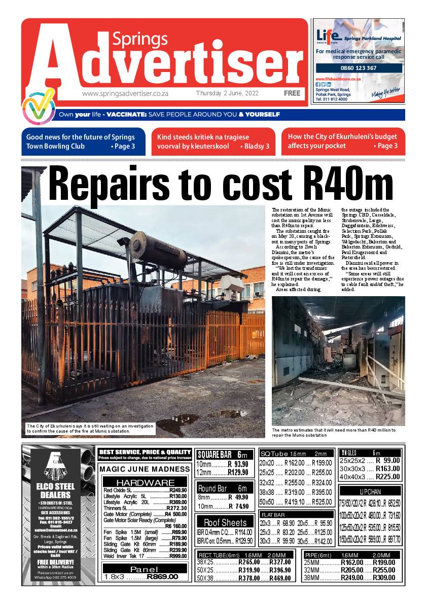 Springs Advertiser 2 June 2022 page 1