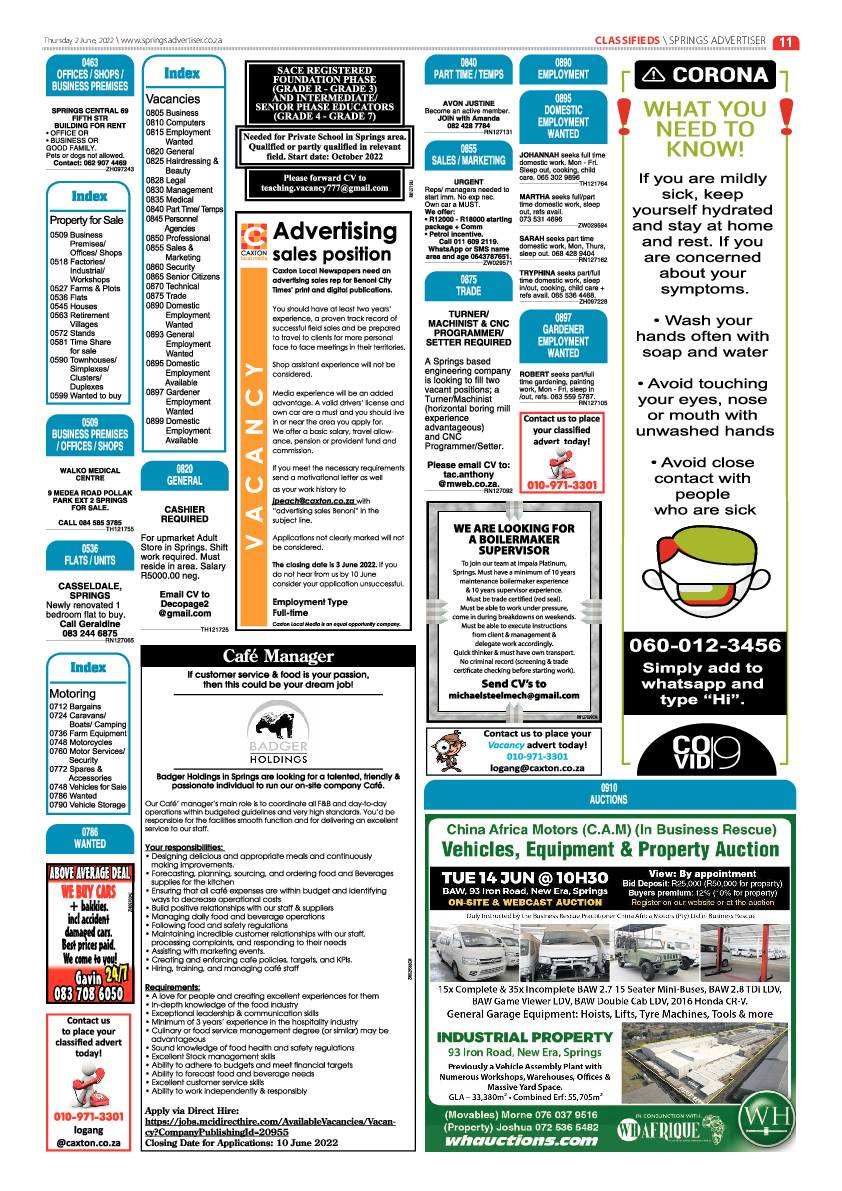 Springs Advertiser 2 June 2022 page 11