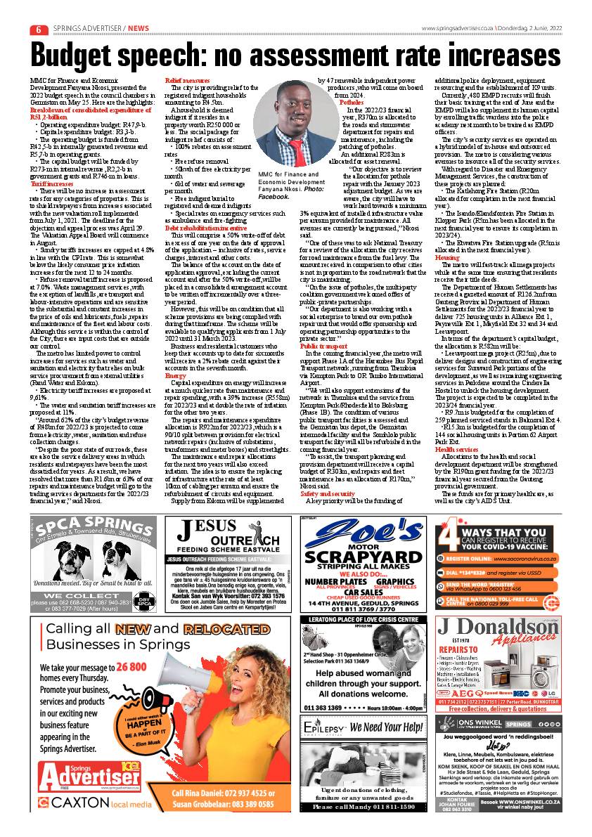 Springs Advertiser 2 June 2022 page 6