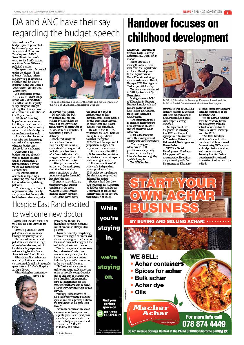 Springs Advertiser 2 June 2022 page 7