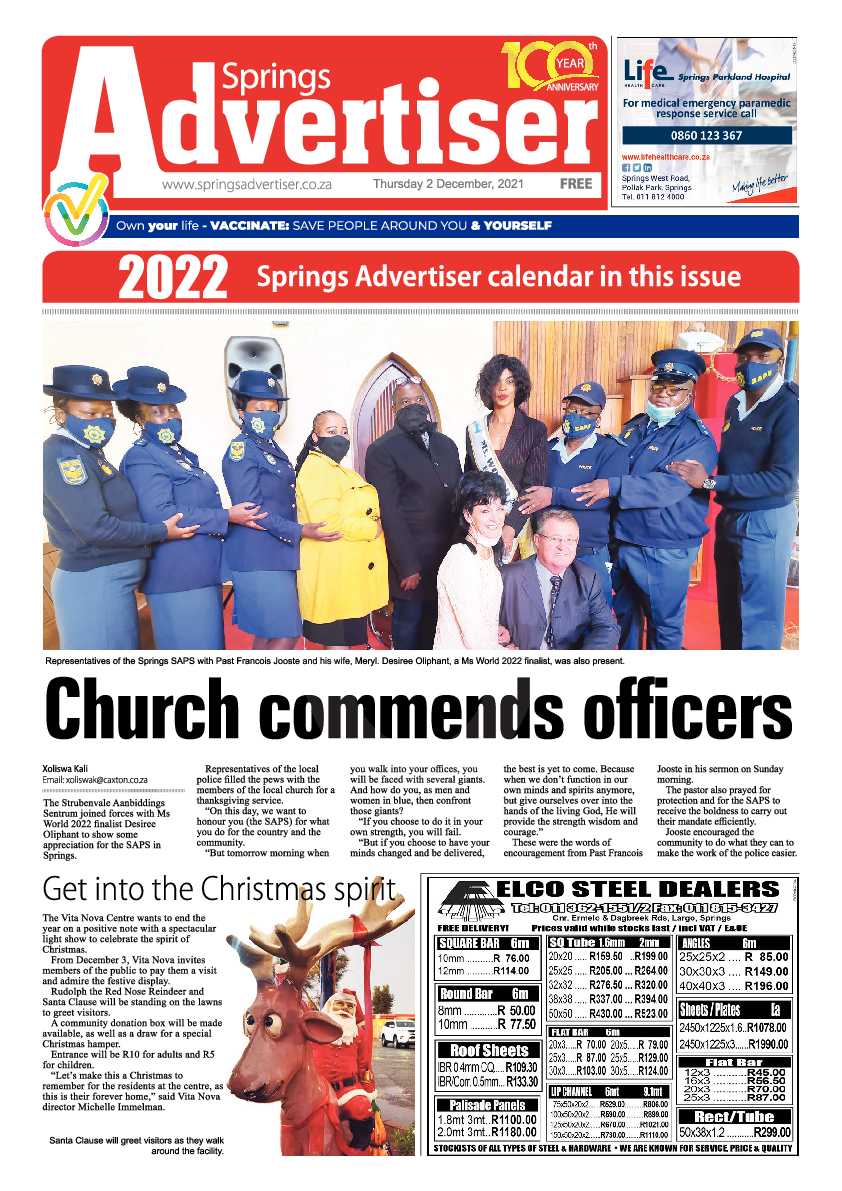 Springs Advertiser 2 December 2021 page 1