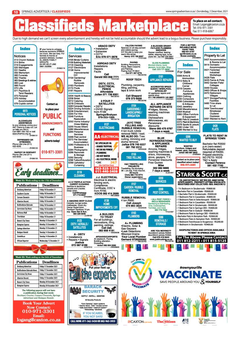 Springs Advertiser 2 December 2021 page 10