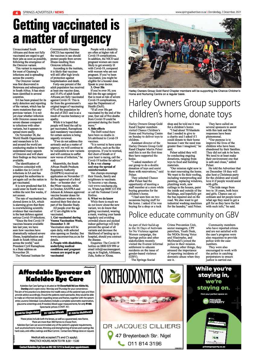 Springs Advertiser 2 December 2021 page 4