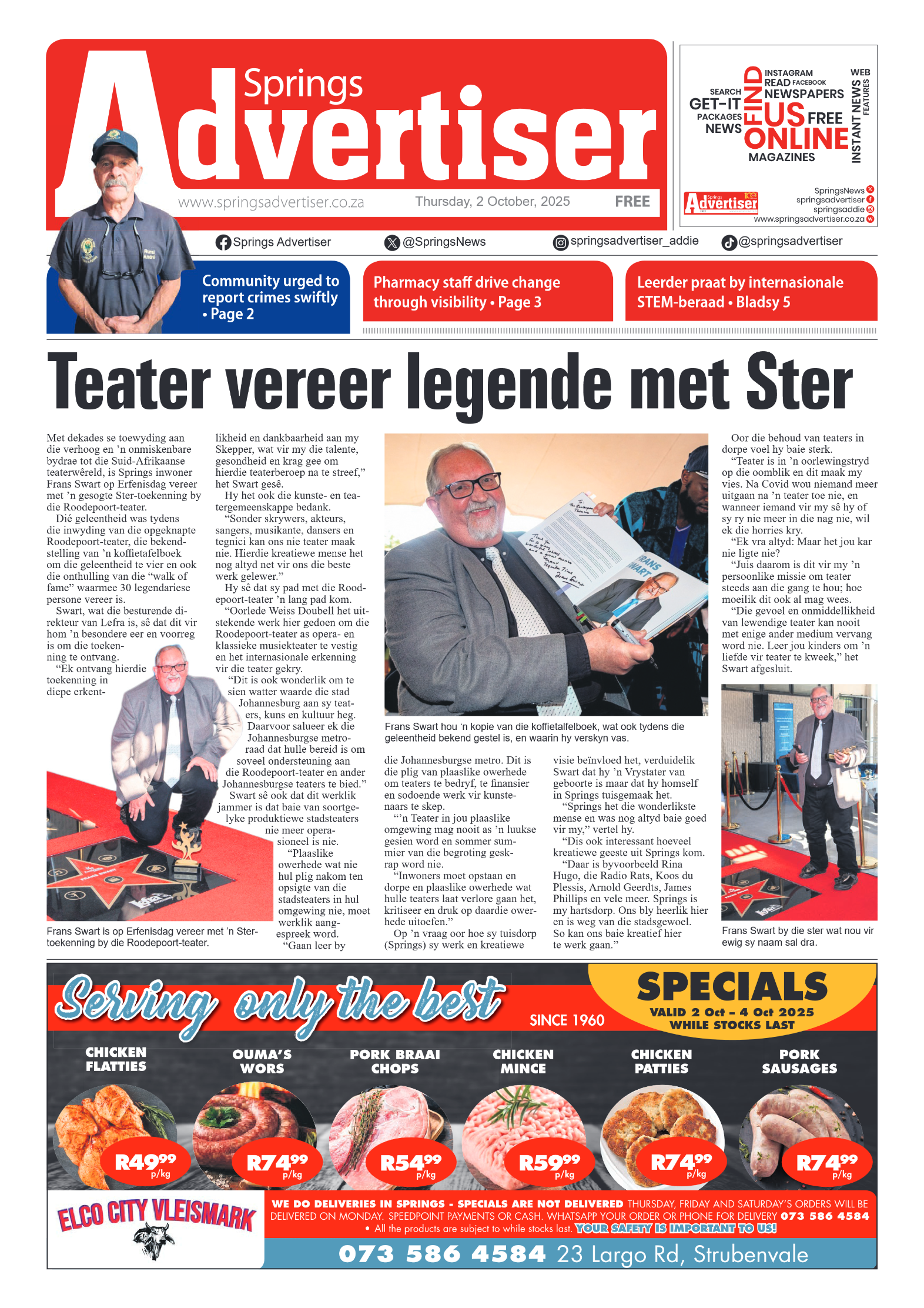 Springs Advertiser 2 October 2025 page 1