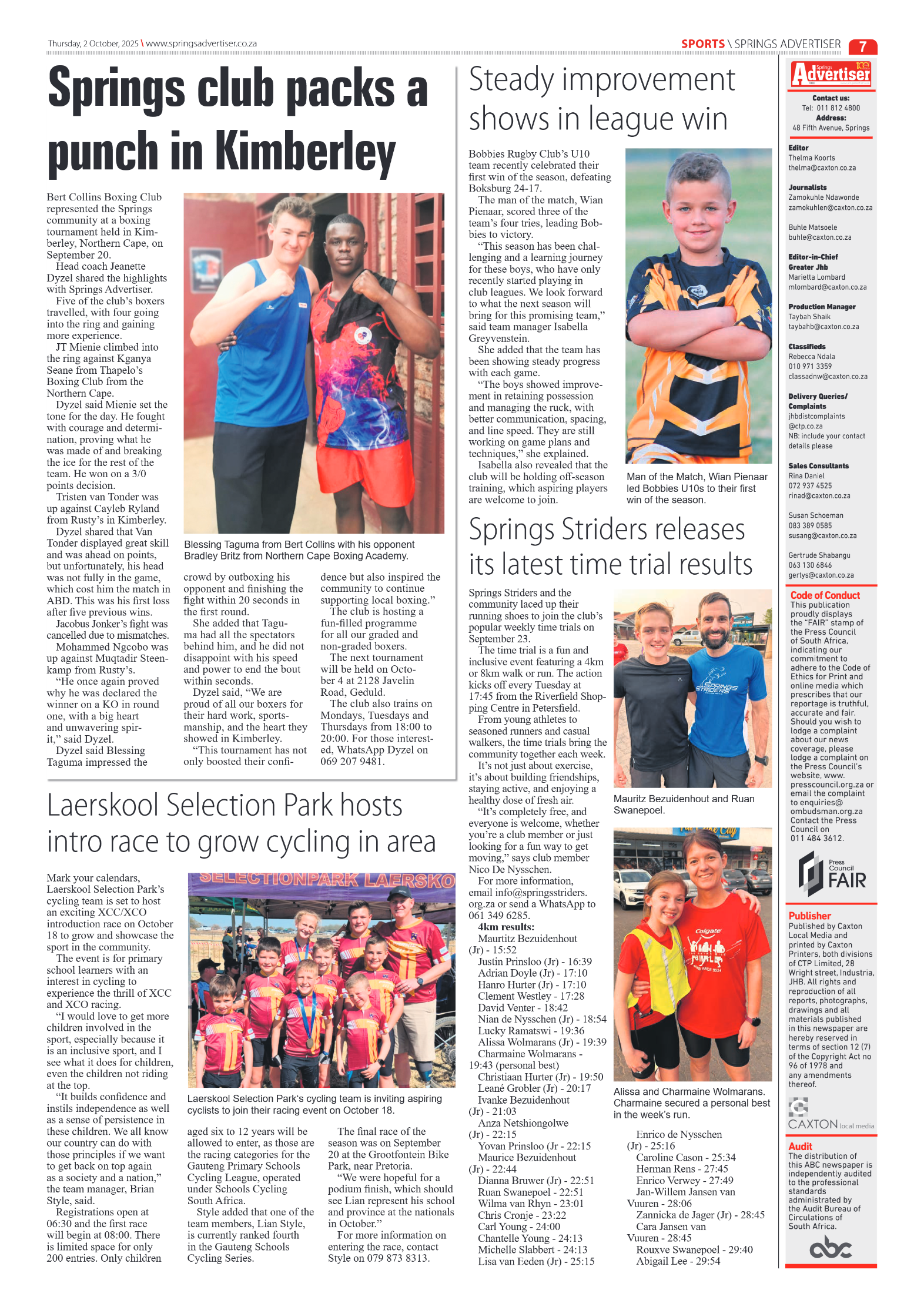 Springs Advertiser 2 October 2025 page 7