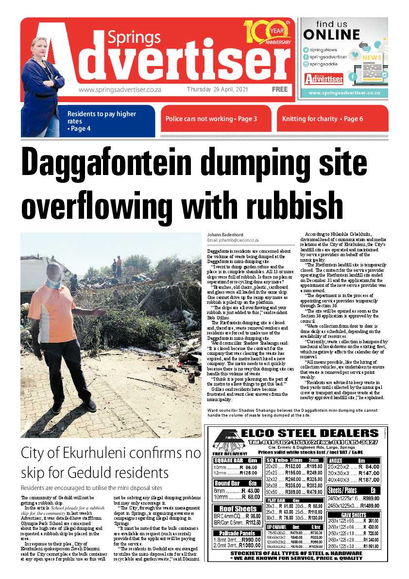 Springs Advertiser 30 April 2021 page 1