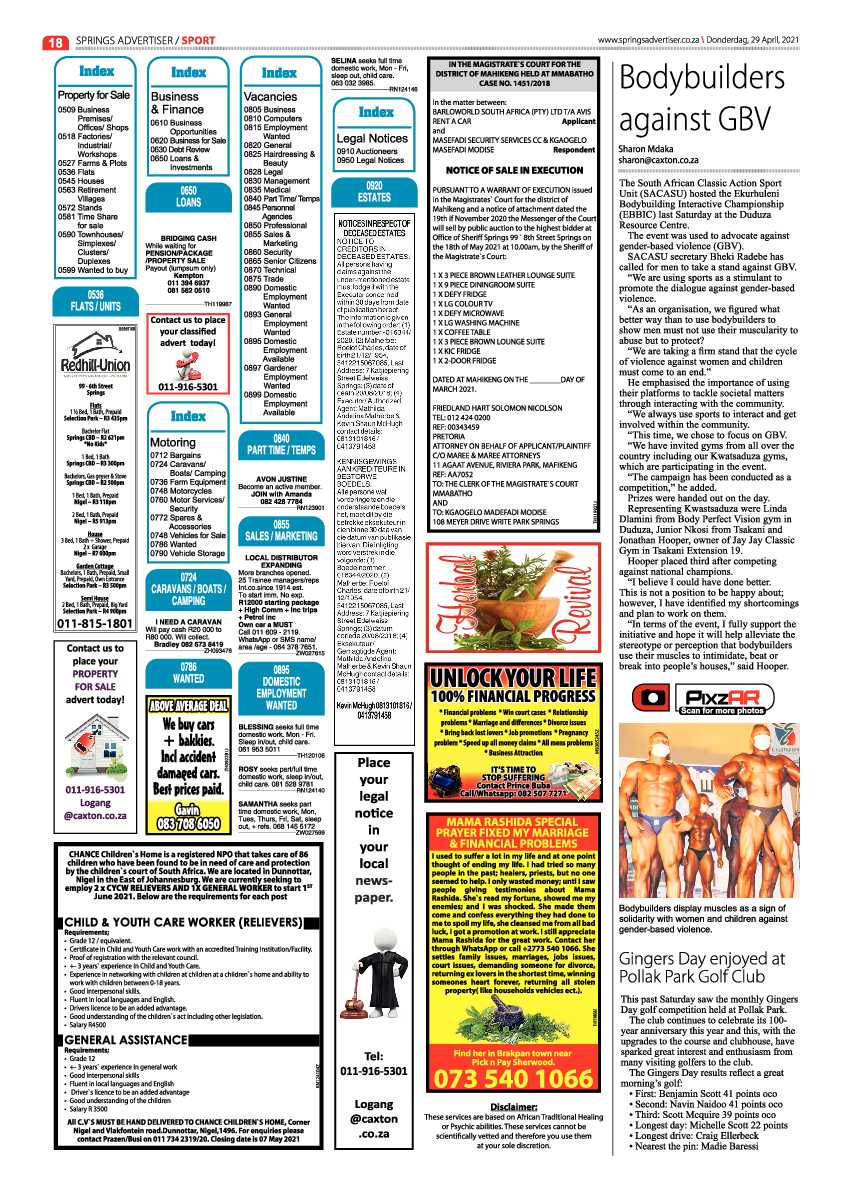 Springs Advertiser 30 April 2021 page 18