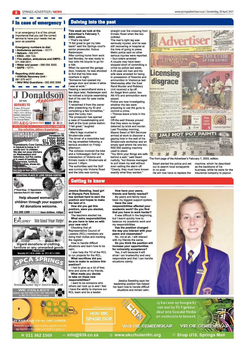 Springs Advertiser 30 April 2021 page 8