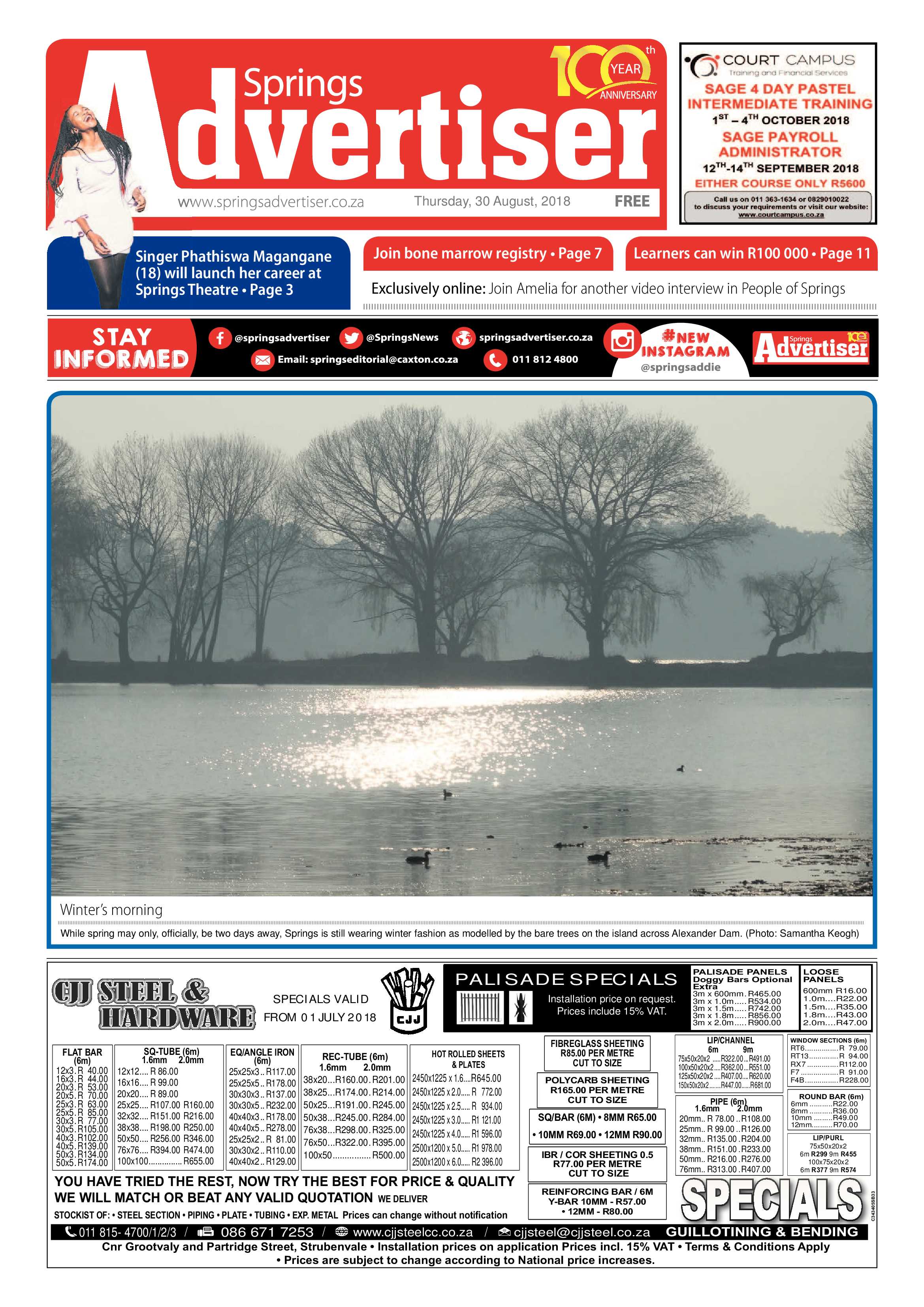 Springs Advertiser 30 August 2018 page 1
