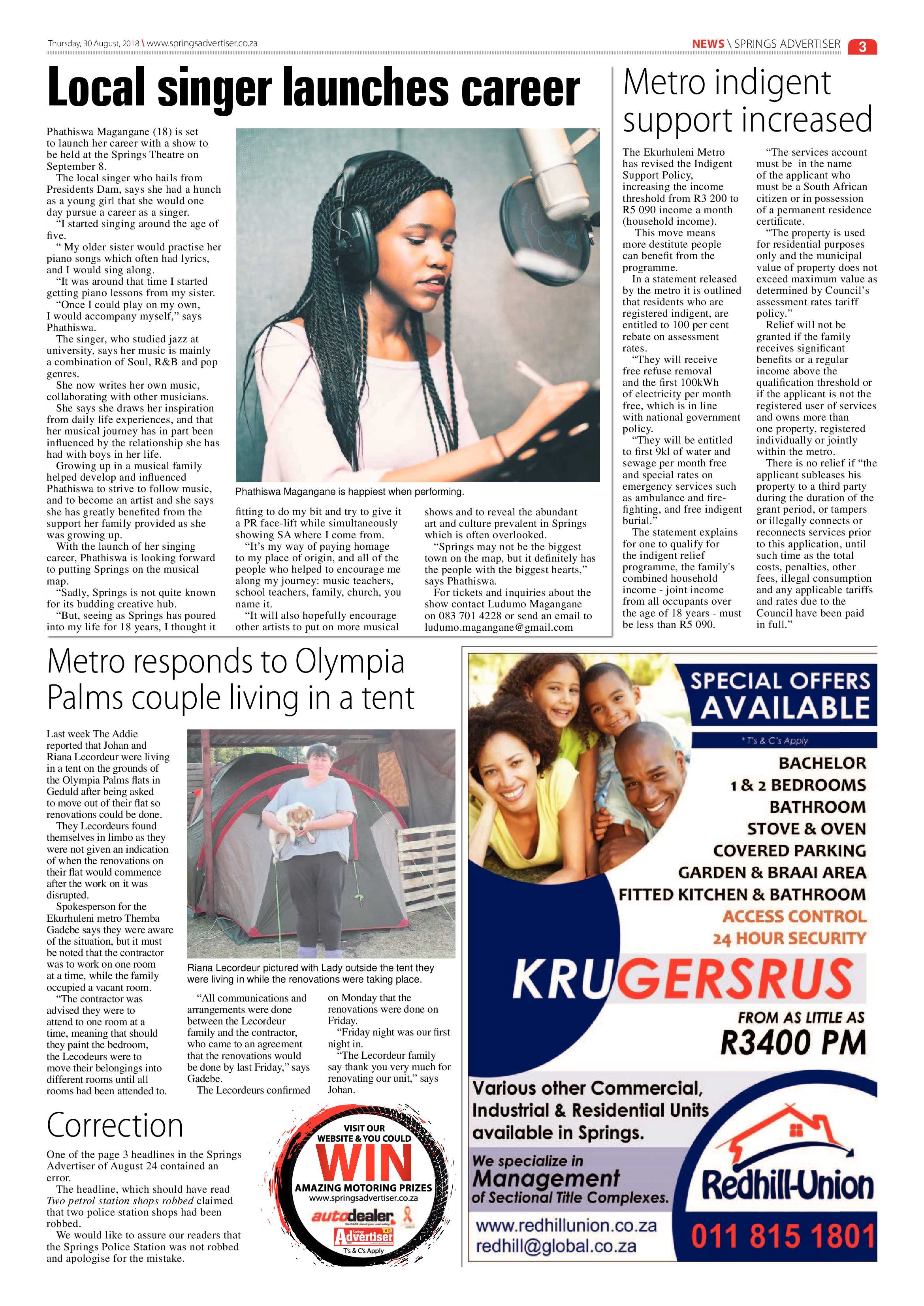 Springs Advertiser 30 August 2018 page 3
