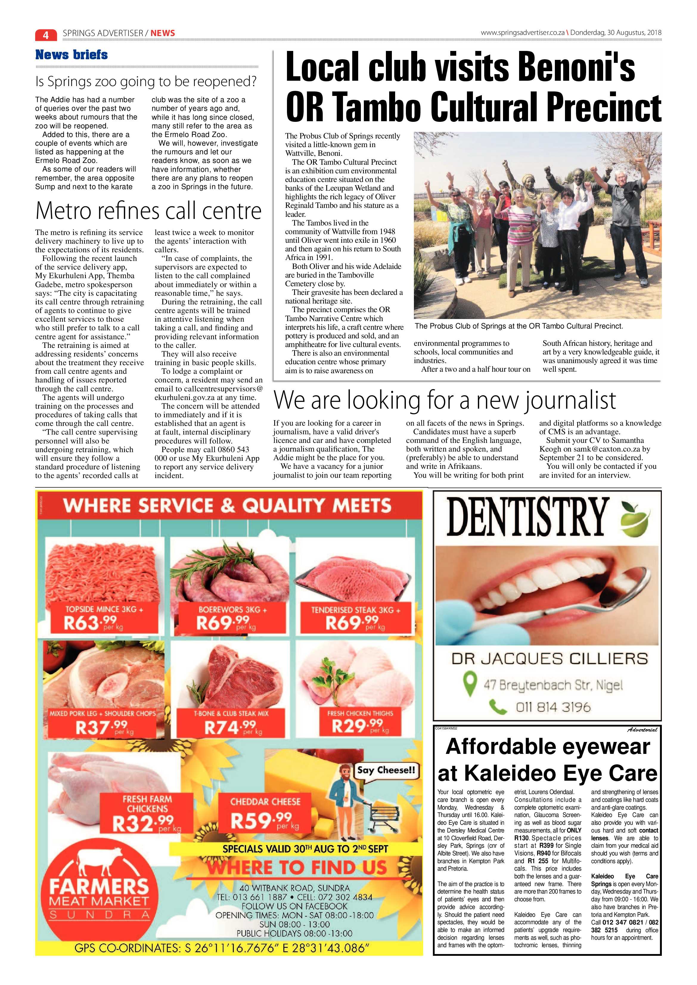 Springs Advertiser 30 August 2018 page 4