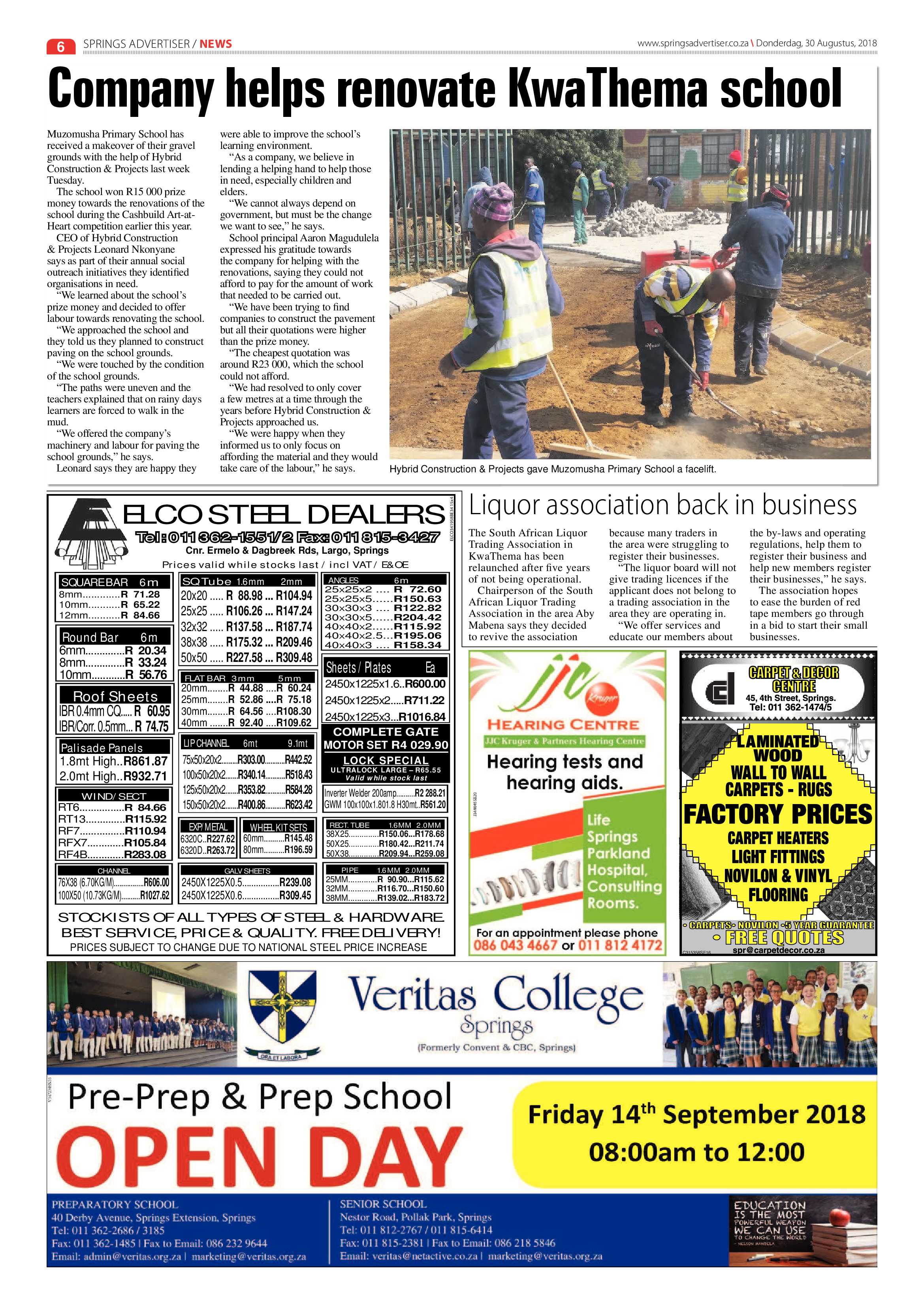 Springs Advertiser 30 August 2018 page 6