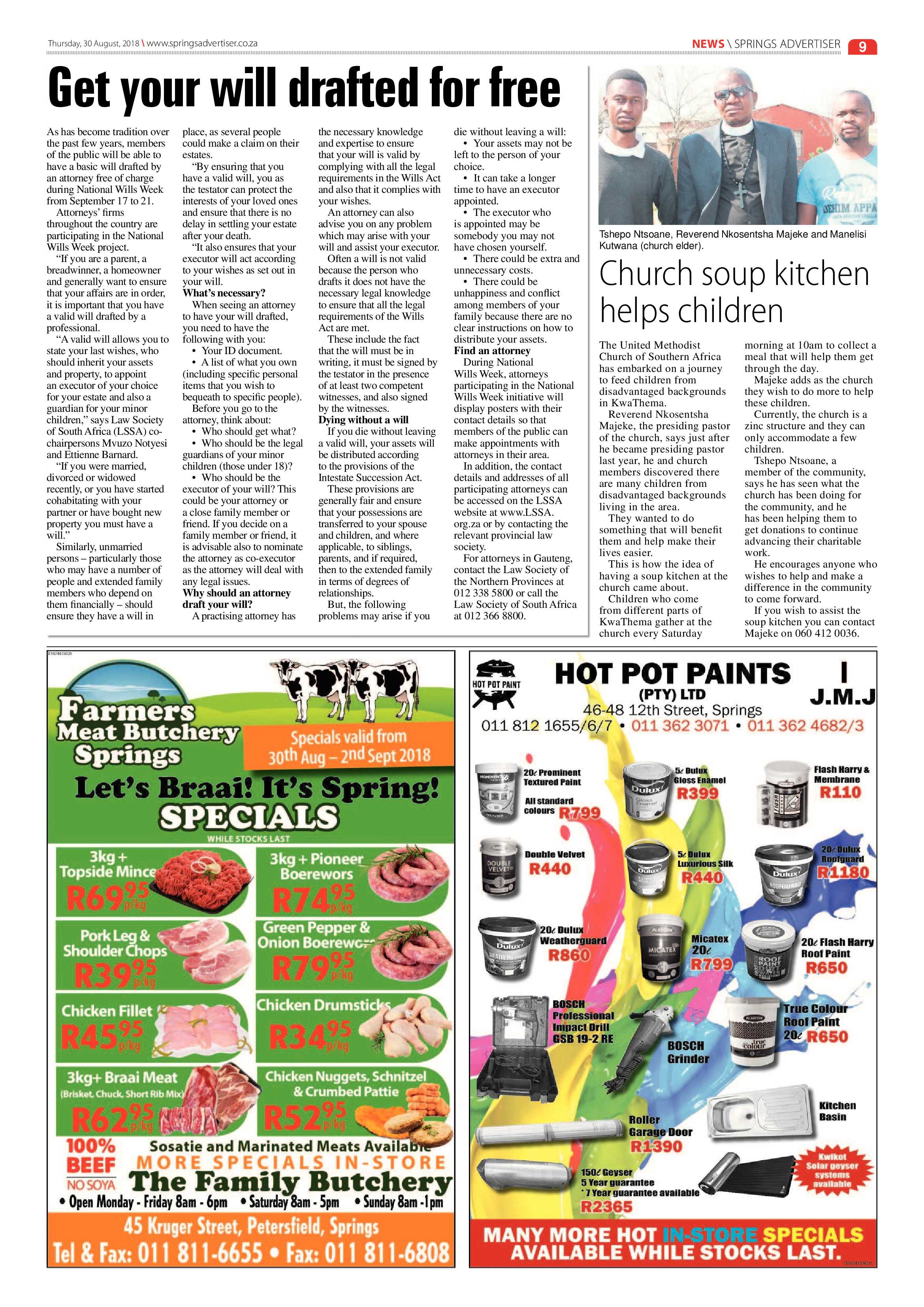 Springs Advertiser 30 August 2018 page 9