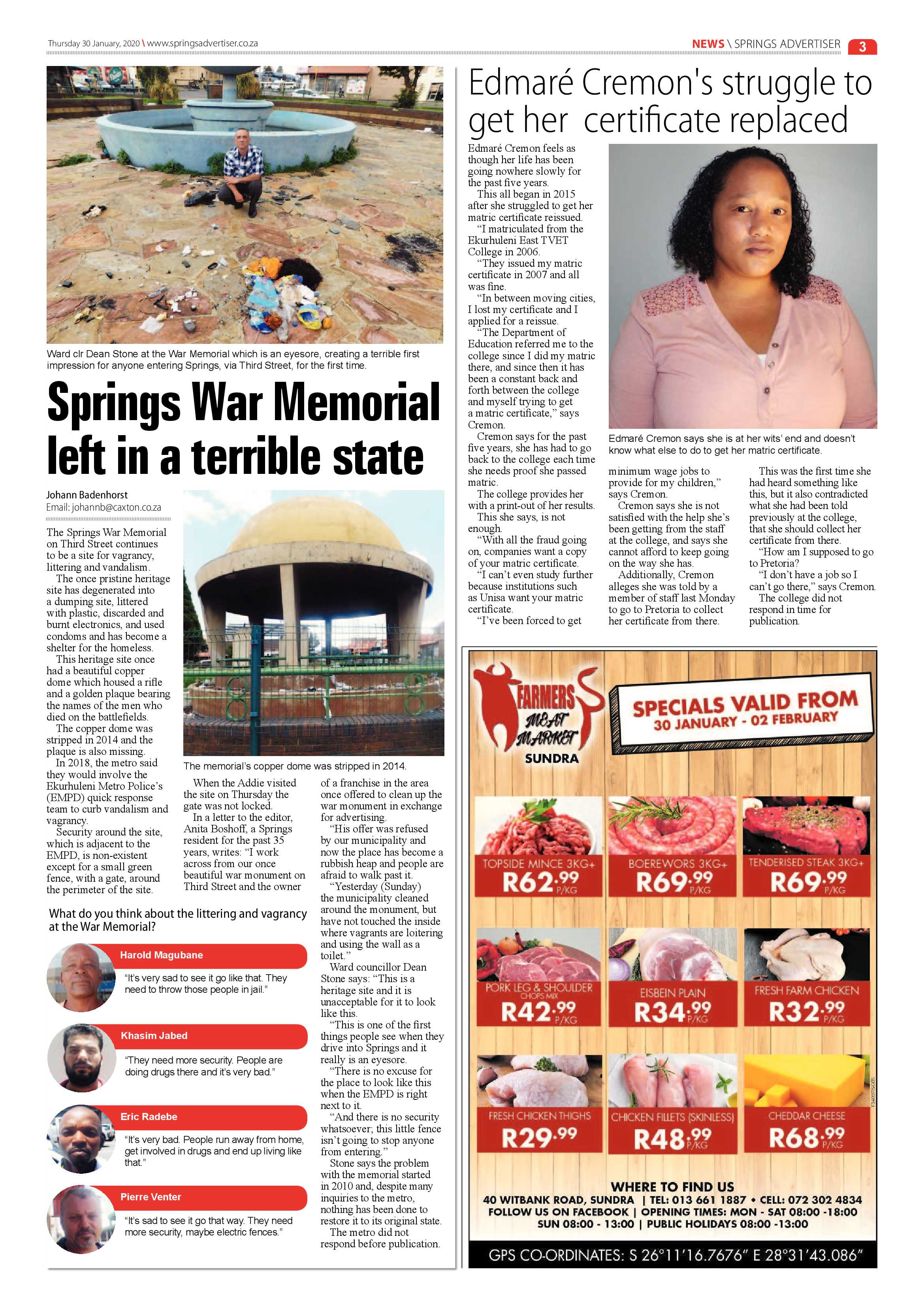 Springs Advertiser 30 January 2020 page 3