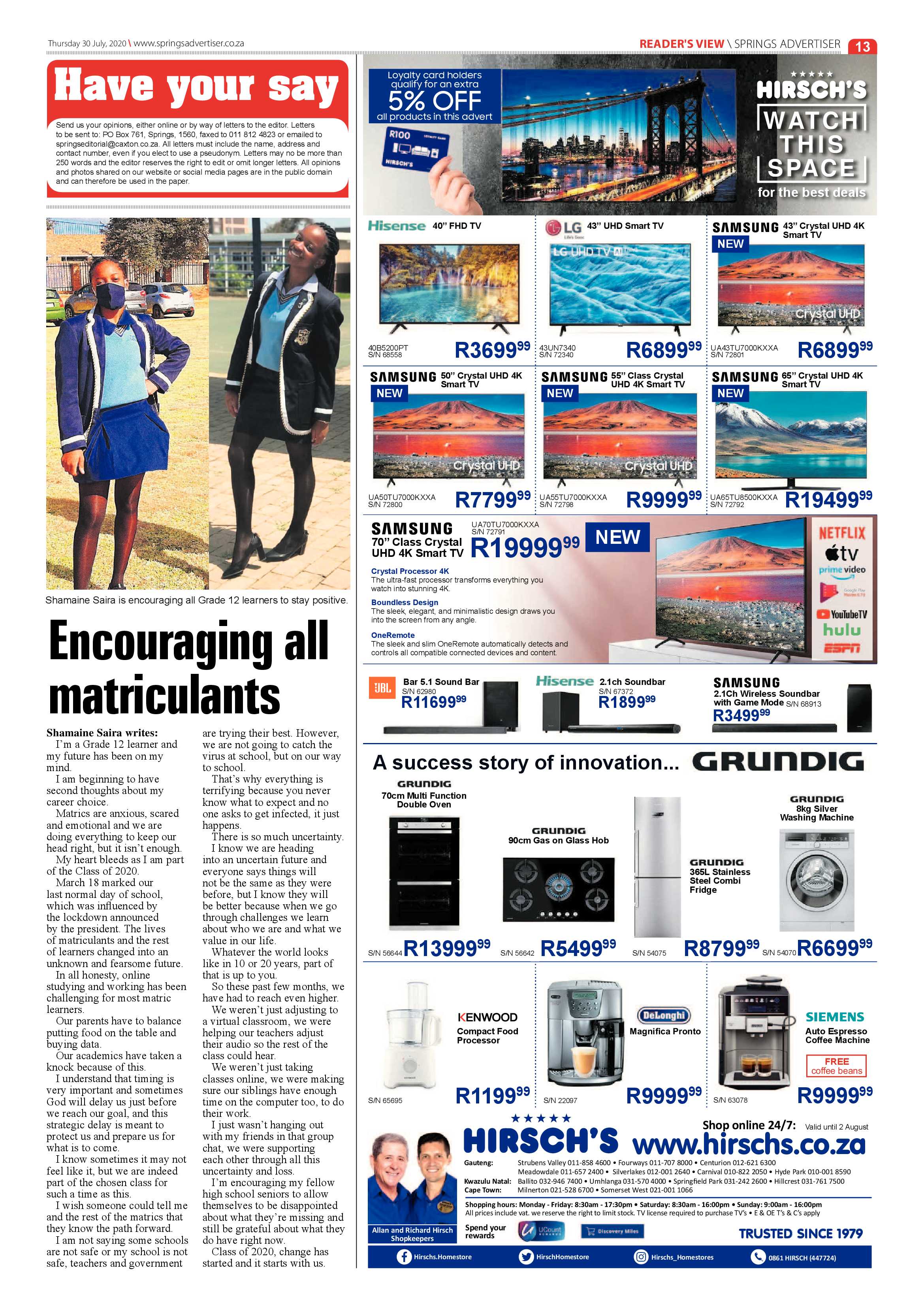 Springs Advertiser 30 July 2020 page 13
