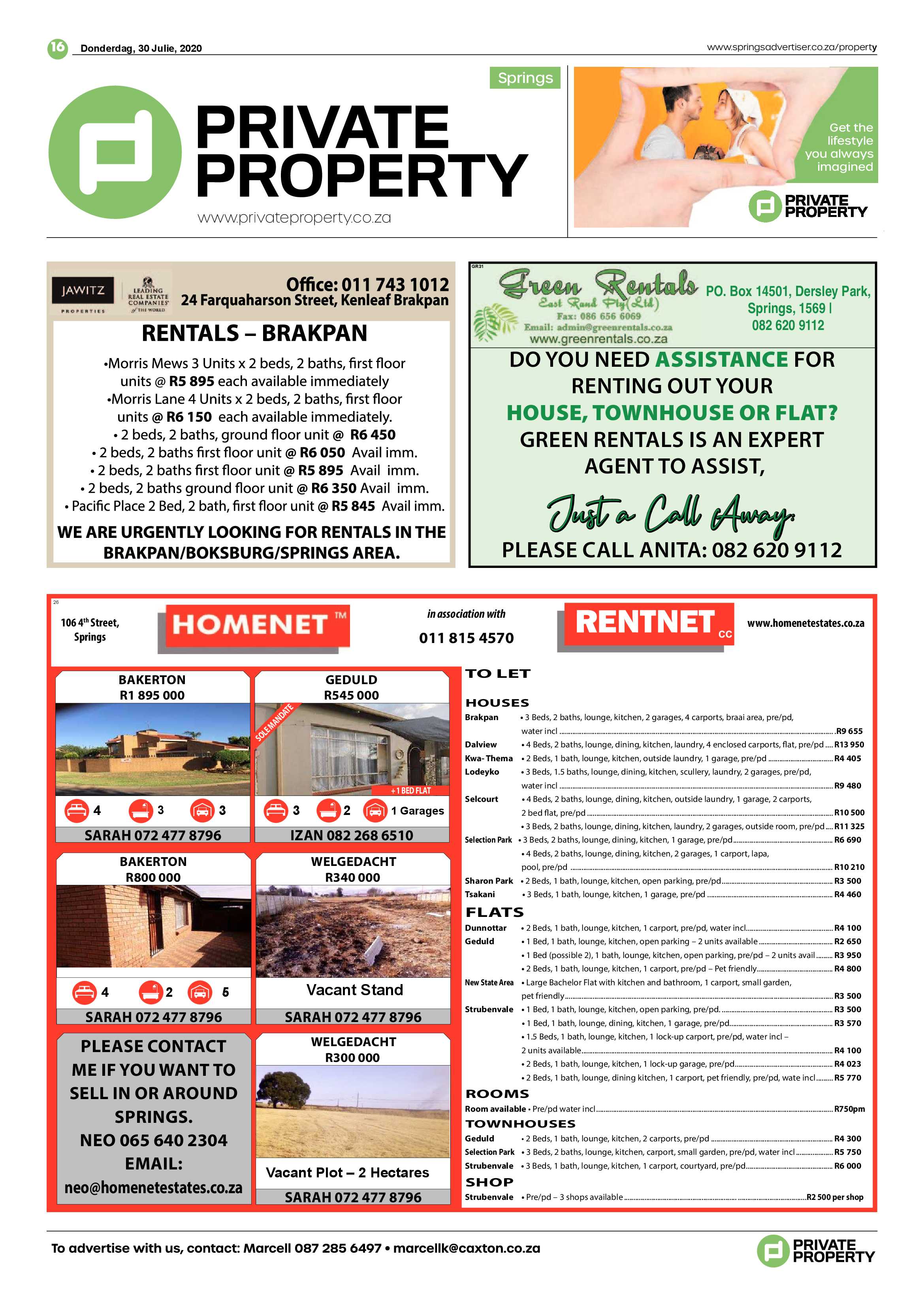 Springs Advertiser 30 July 2020 page 16