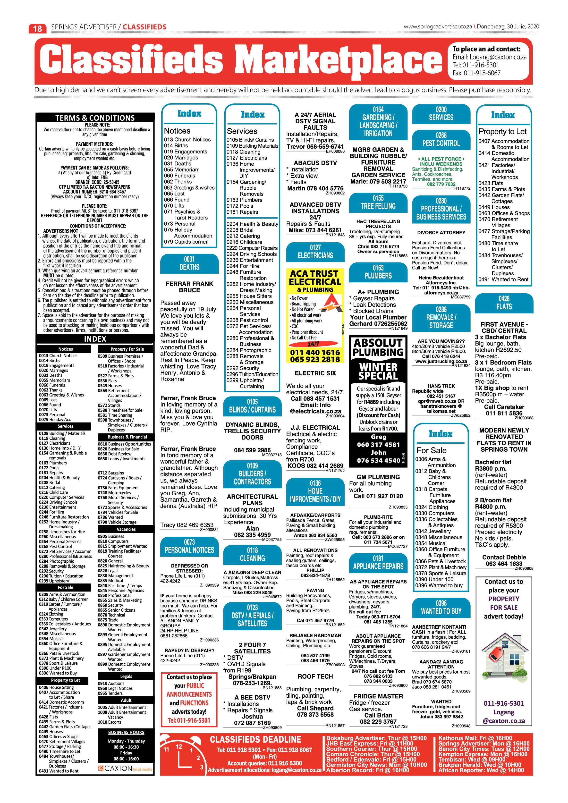 Springs Advertiser 30 July 2020 page 18
