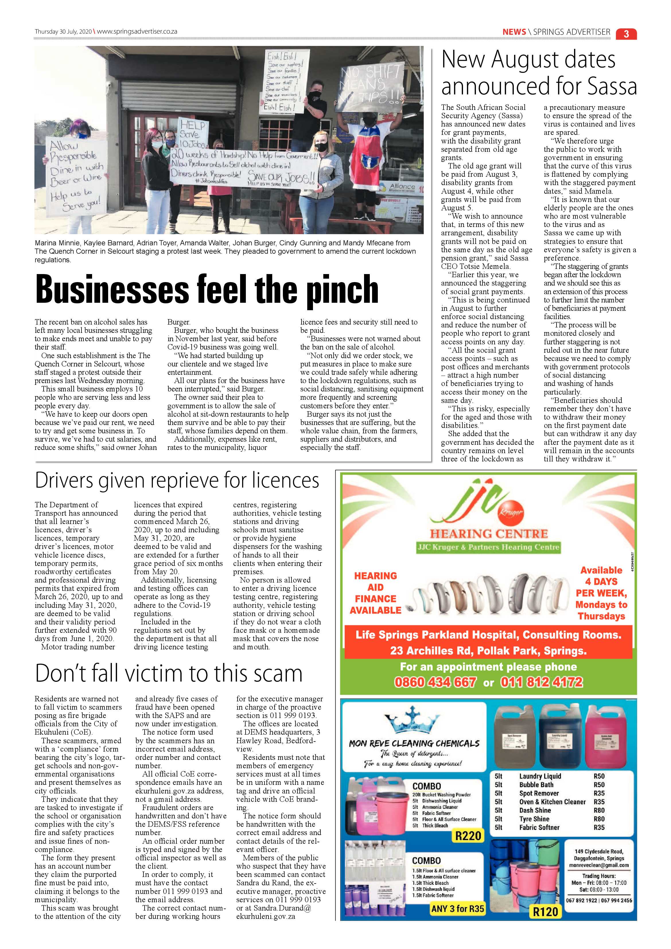 Springs Advertiser 30 July 2020 page 3