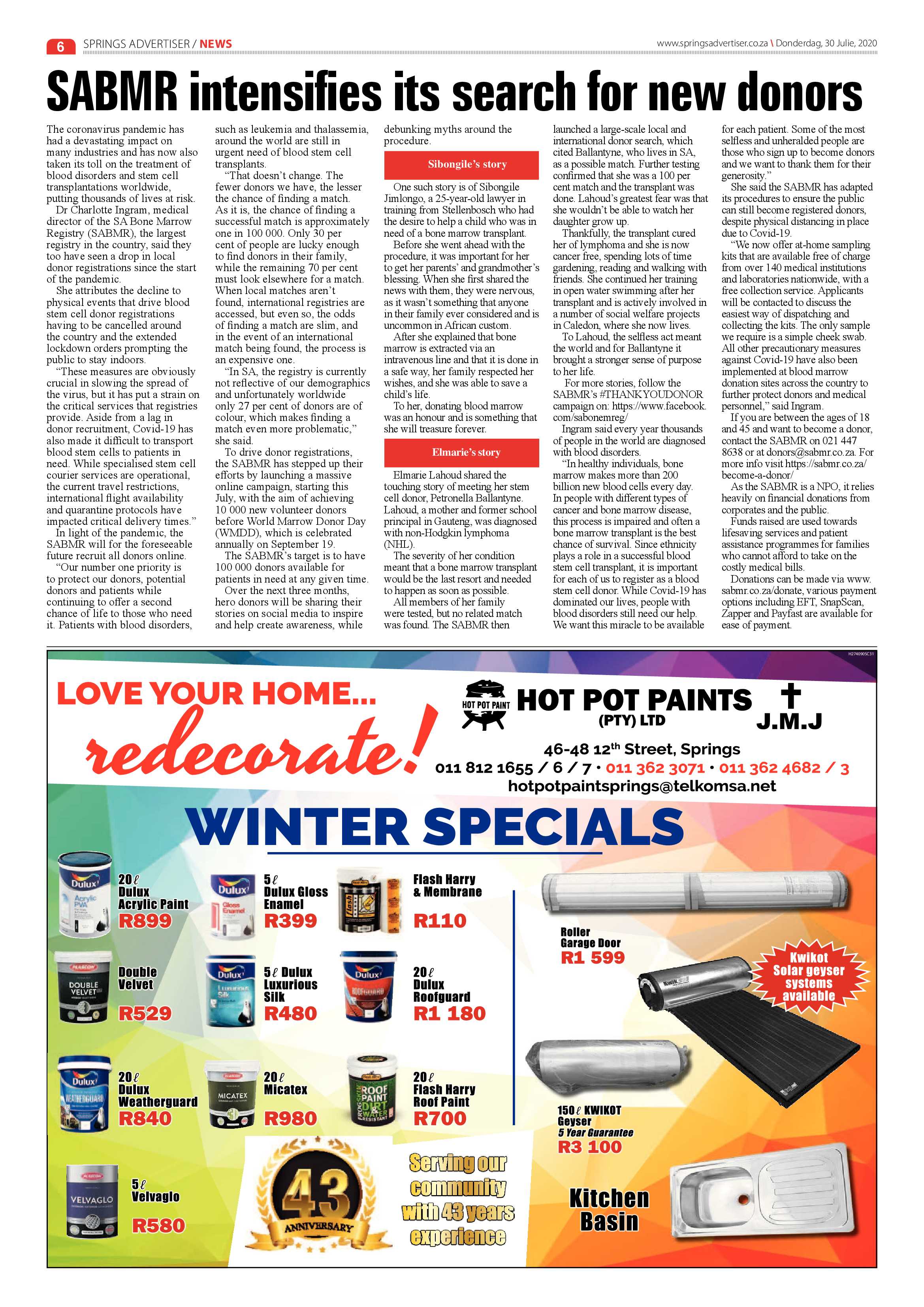 Springs Advertiser 30 July 2020 page 6