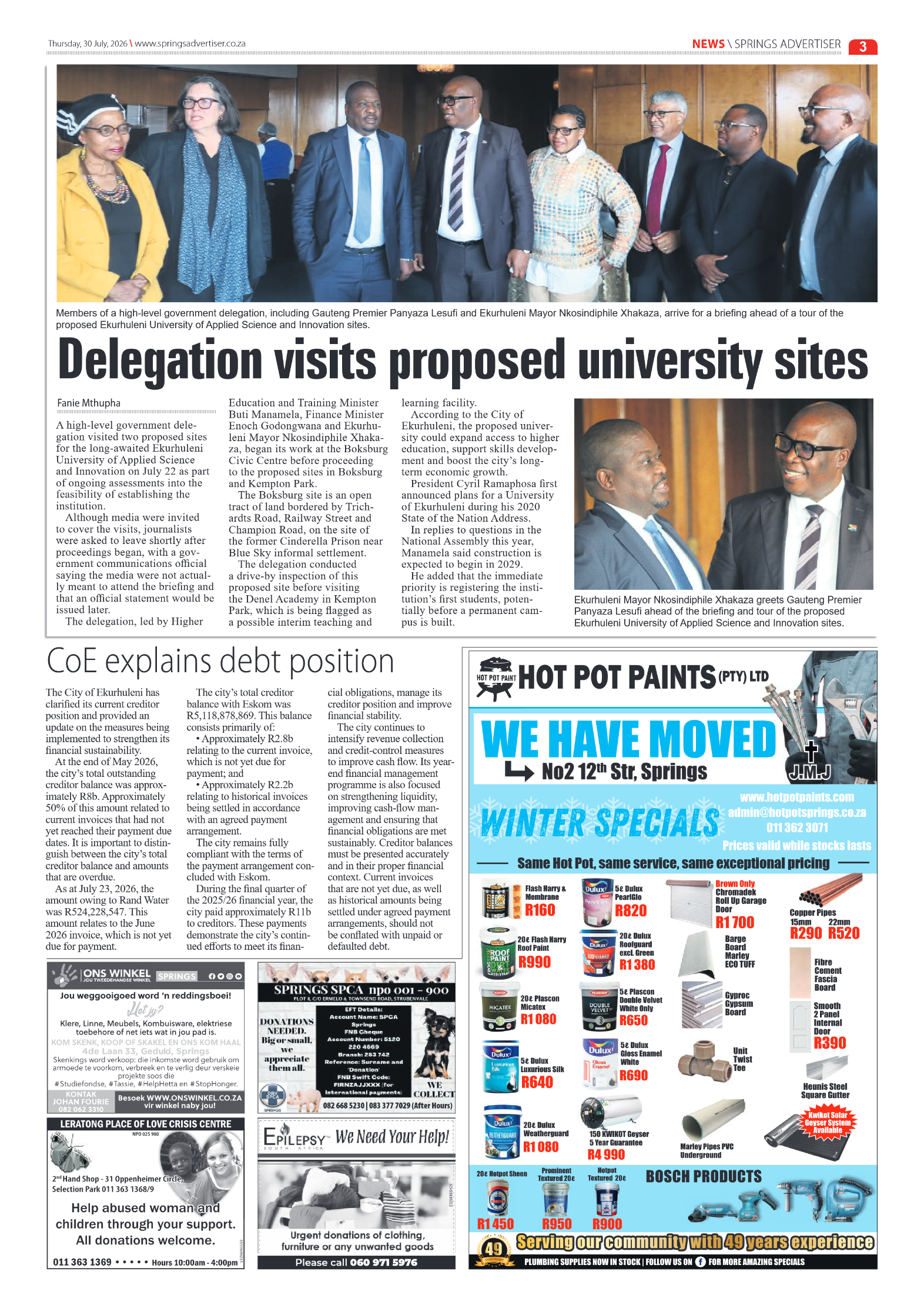 Springs Advertiser 30 July 2026 page 3