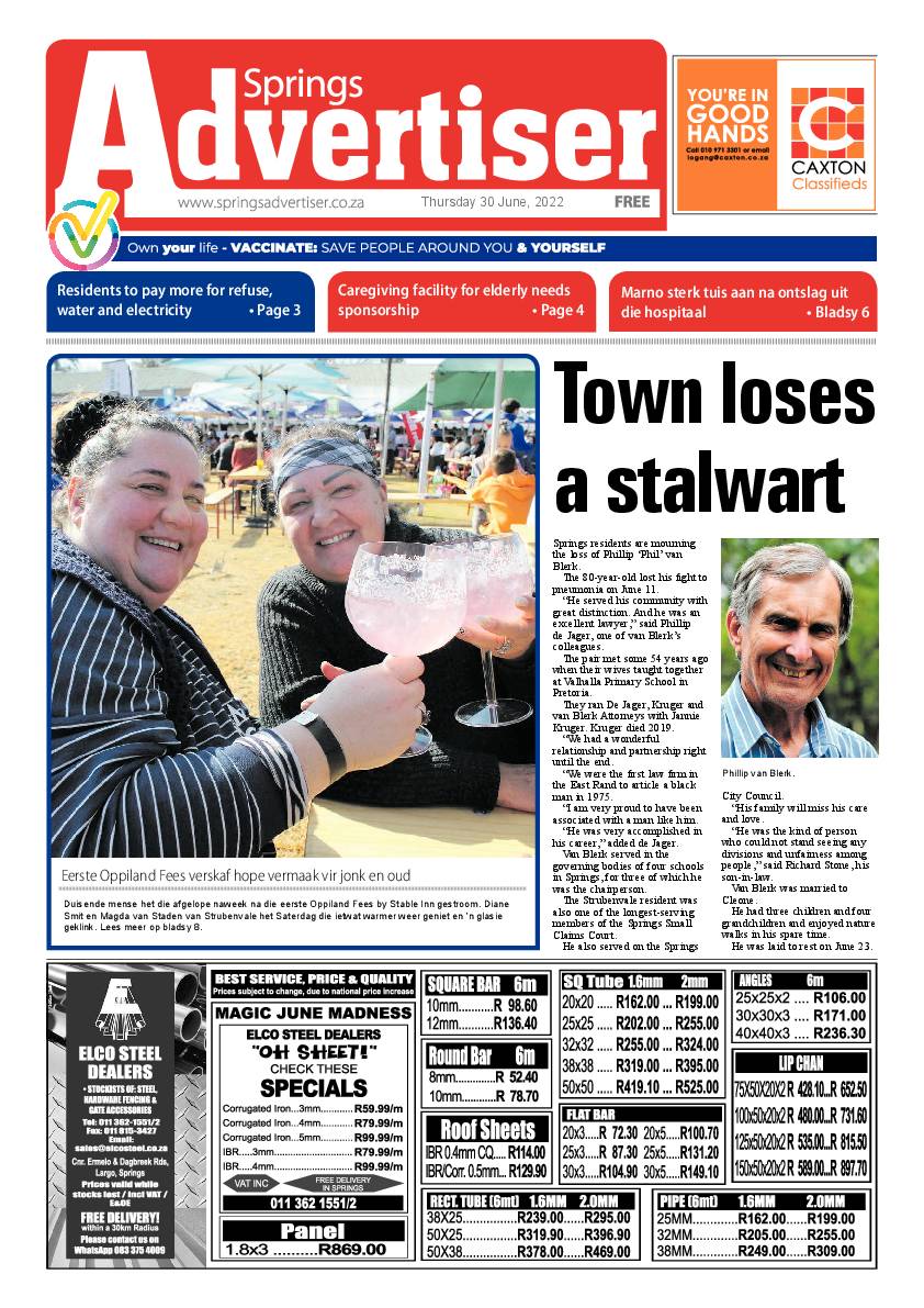 Springs Advertiser 30 June 2022 page 1