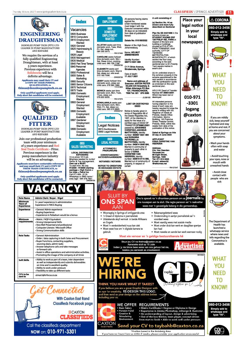 Springs Advertiser 30 June 2022 page 11