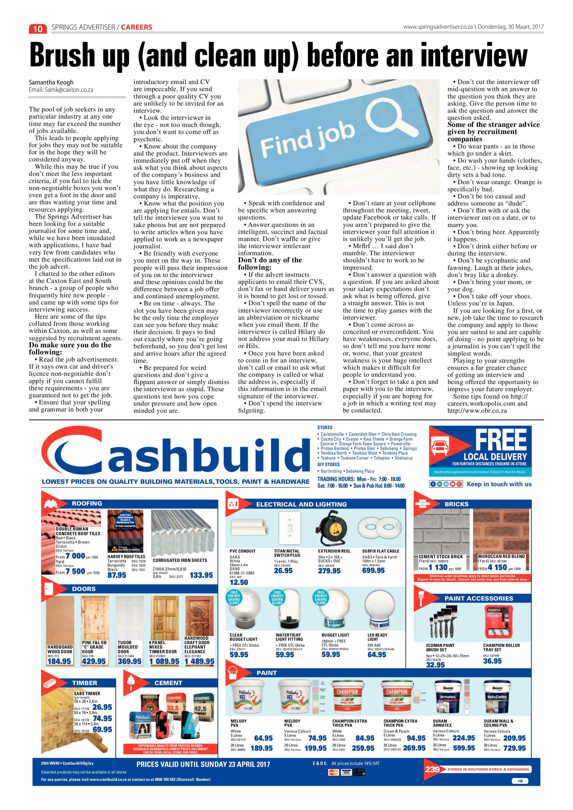 Springs Advertiser 30 March 2017 page 10
