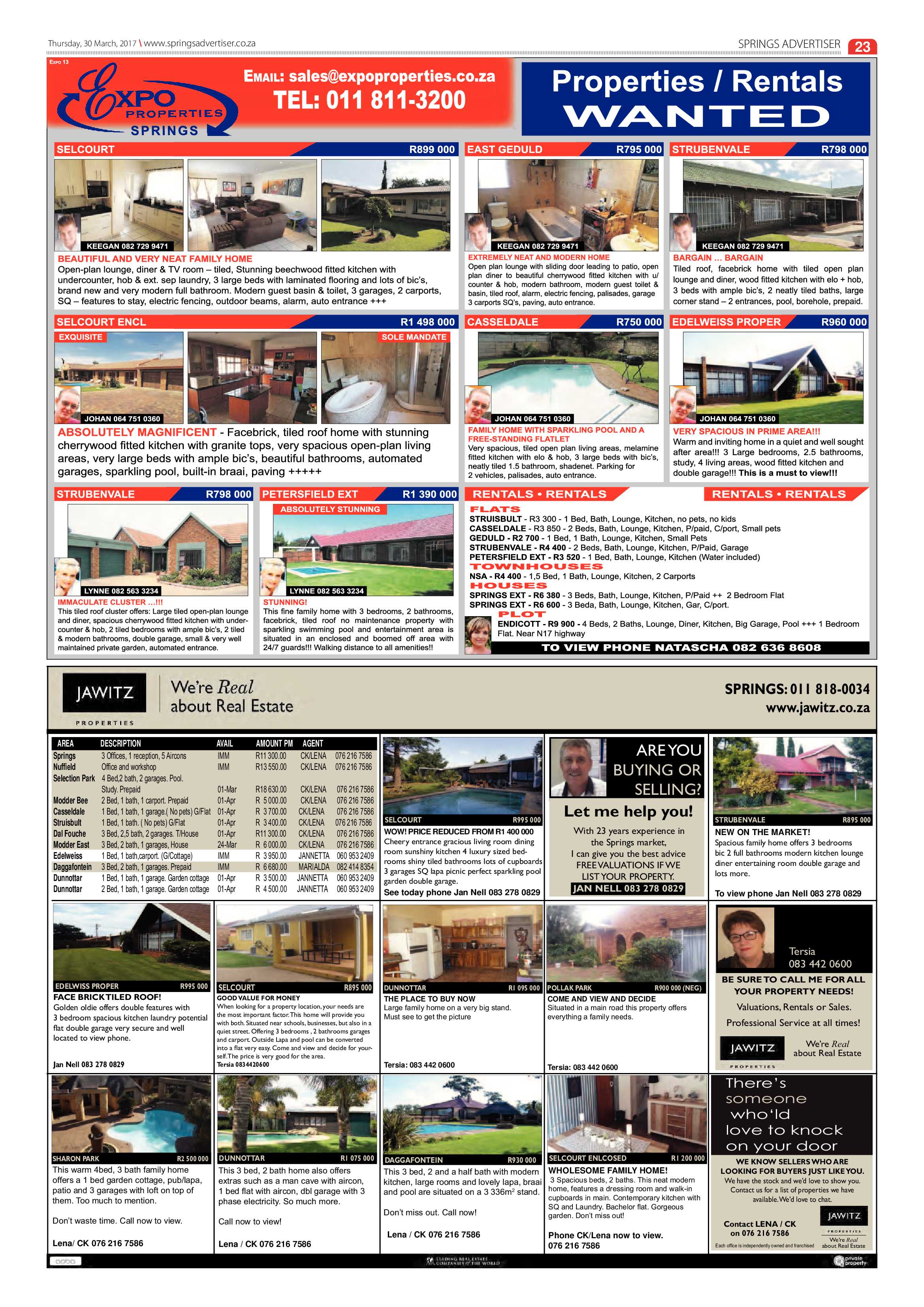 Springs Advertiser 30 March 2017 page 23