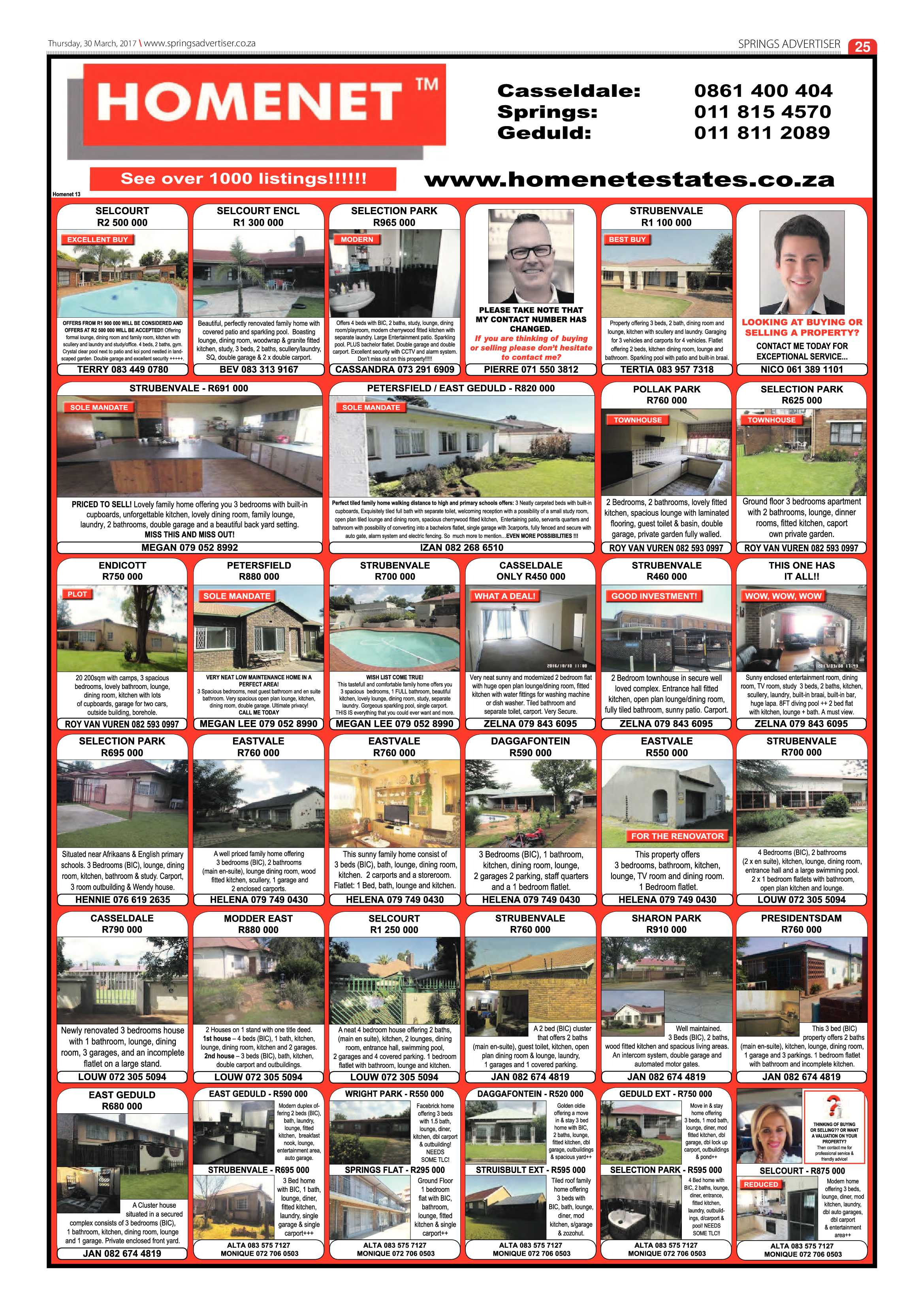 Springs Advertiser 30 March 2017 page 25