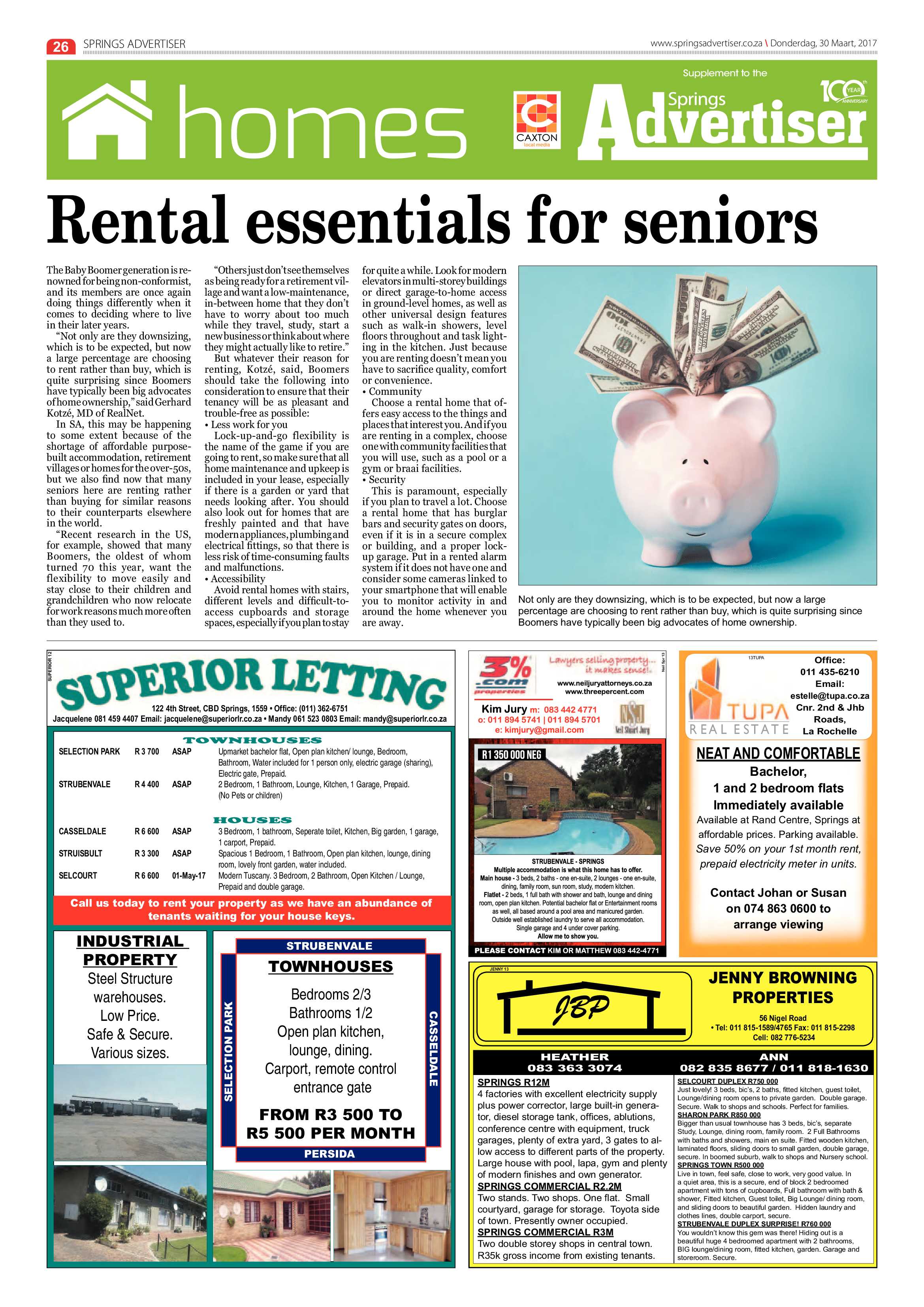 Springs Advertiser 30 March 2017 page 26