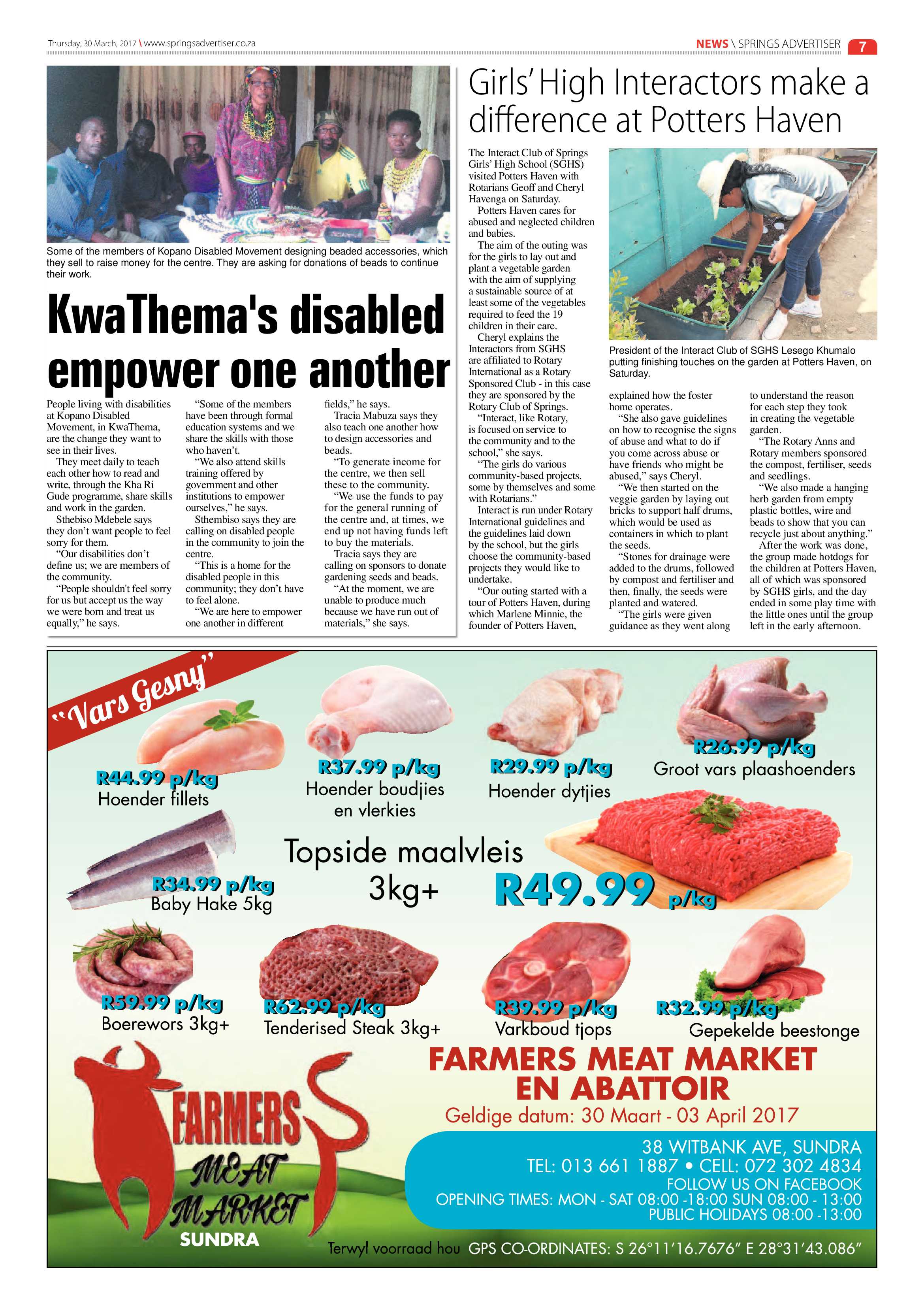 Springs Advertiser 30 March 2017 page 7