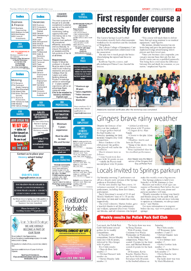 Springs Advertiser 30 March 2023 page 11