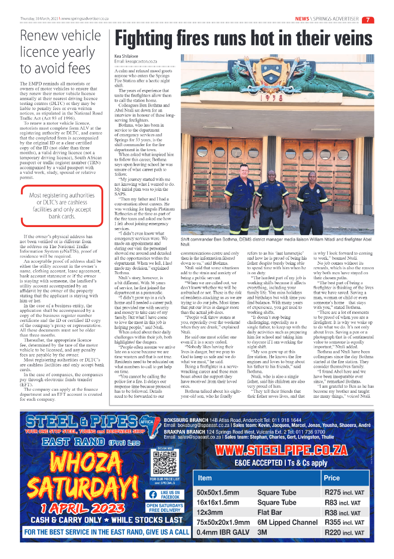 Springs Advertiser 30 March 2023 page 7