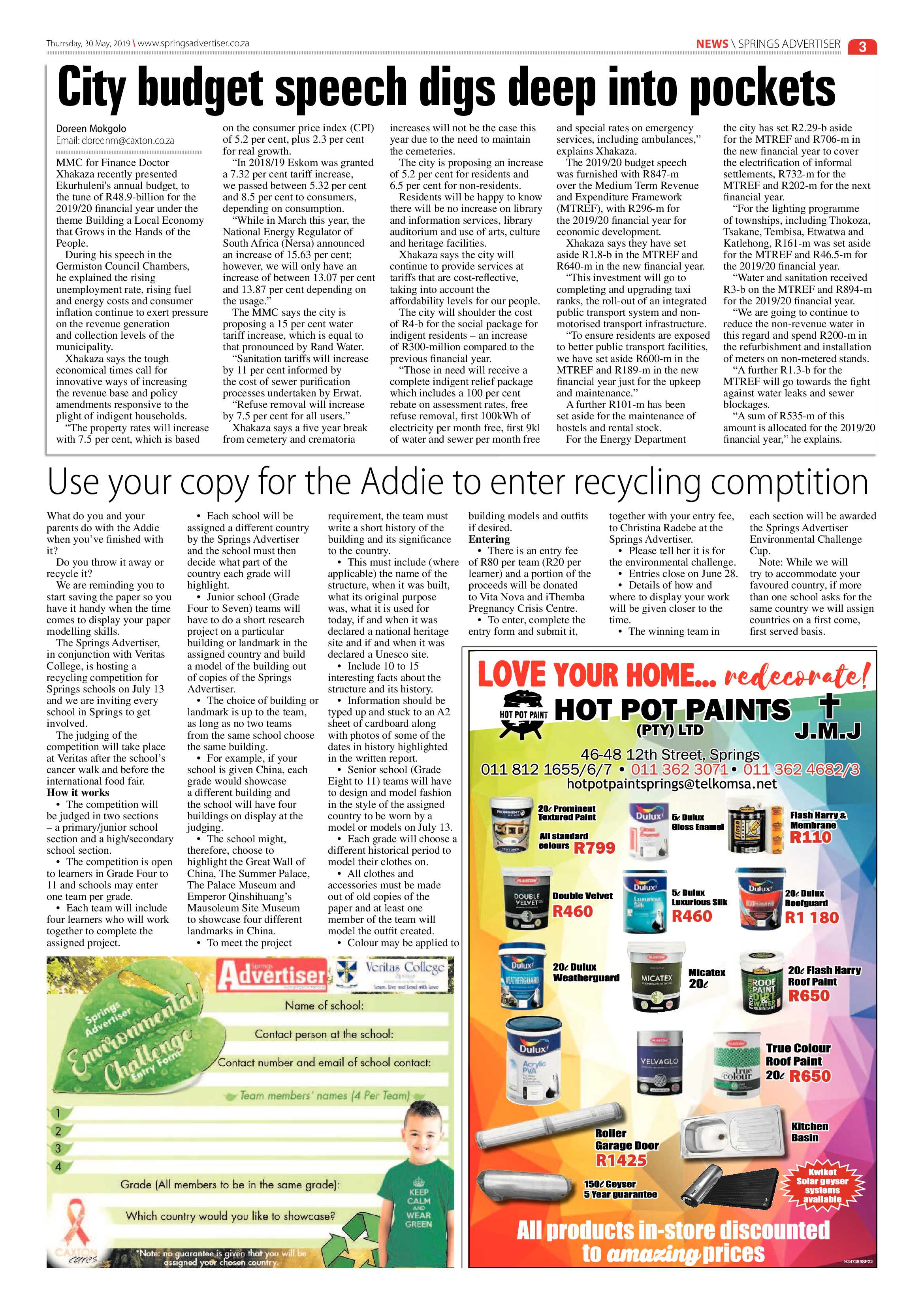 Springs Advertiser 30 May 2019 page 3