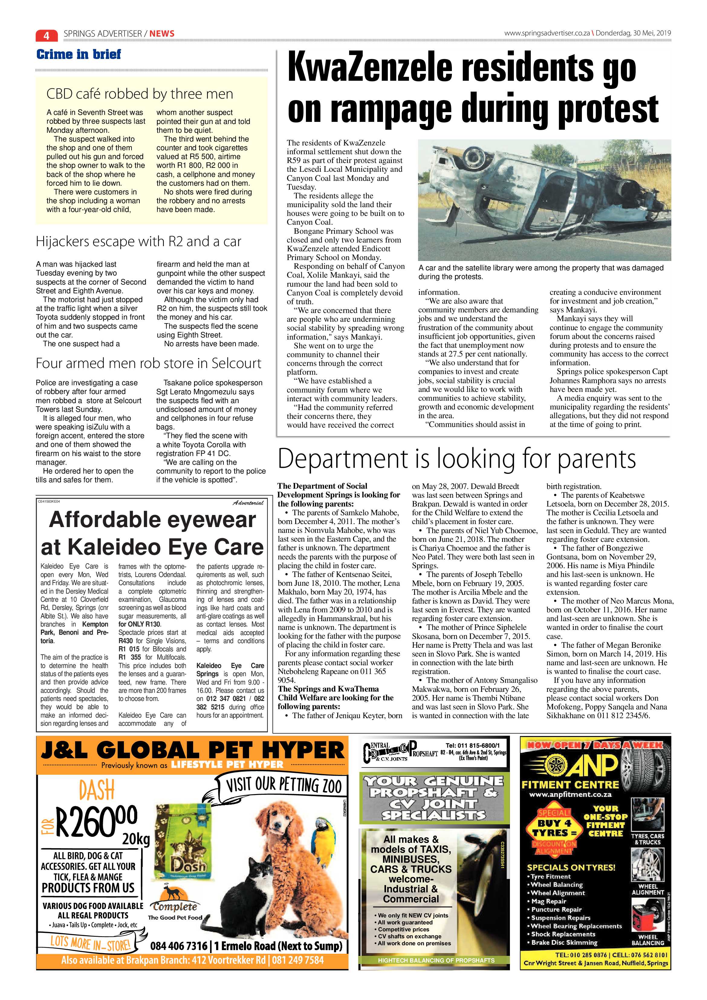 Springs Advertiser 30 May 2019 page 4