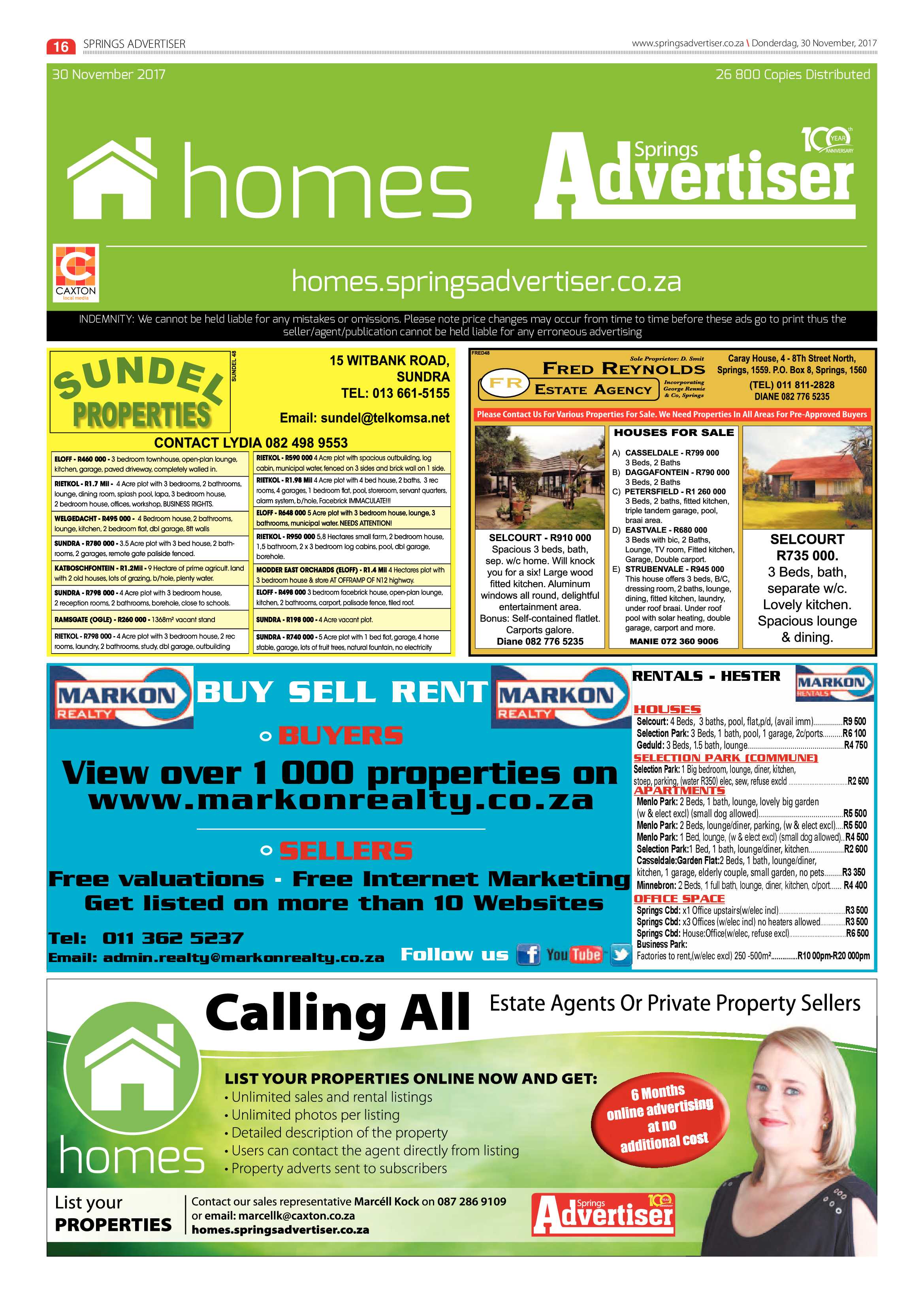 Springs Advertiser 30 November 2017 page 16
