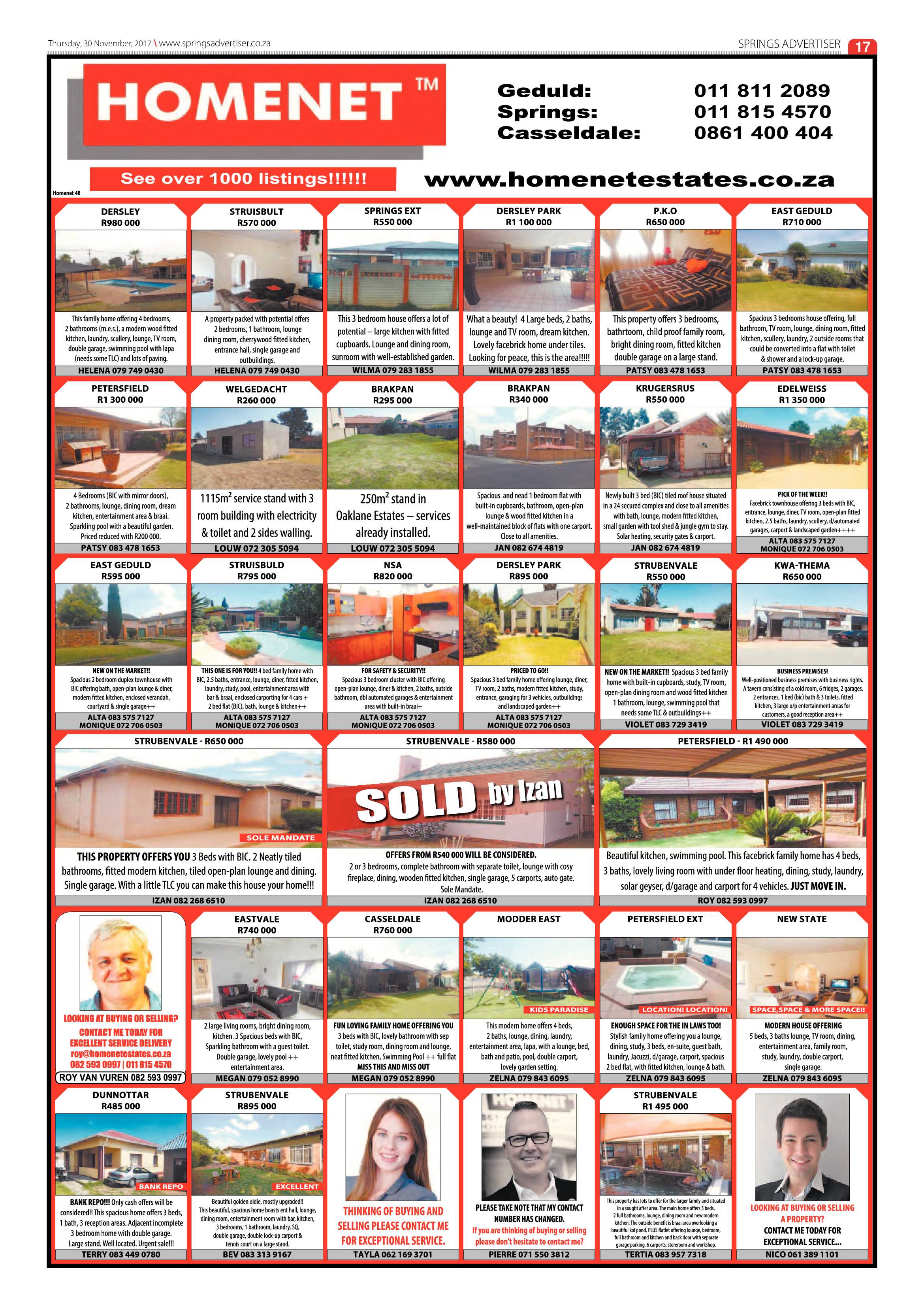 Springs Advertiser 30 November 2017 page 17